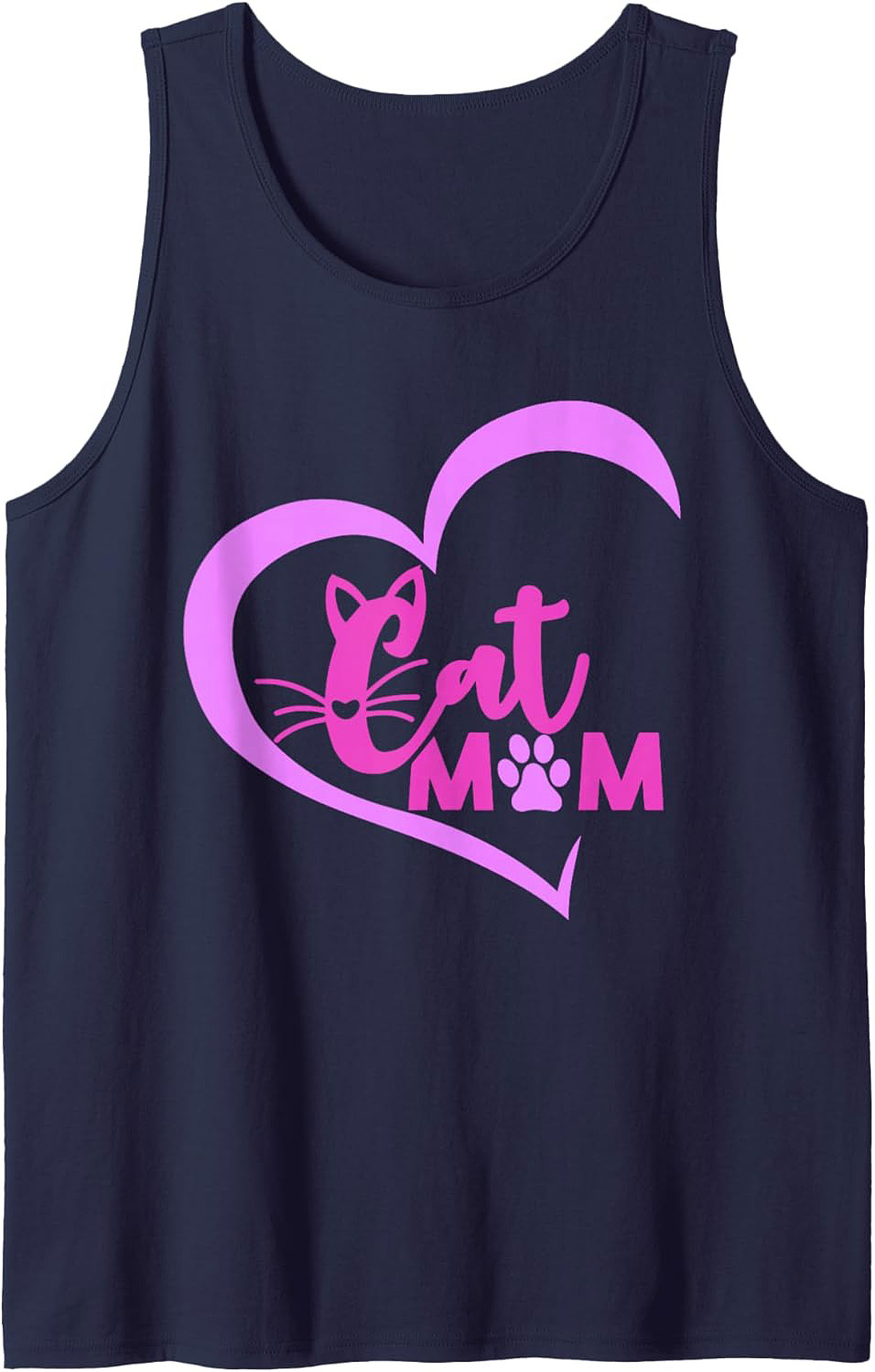 Cat Mom Graphic Tank Top Breathable Cotton Sleeveless Shirt
