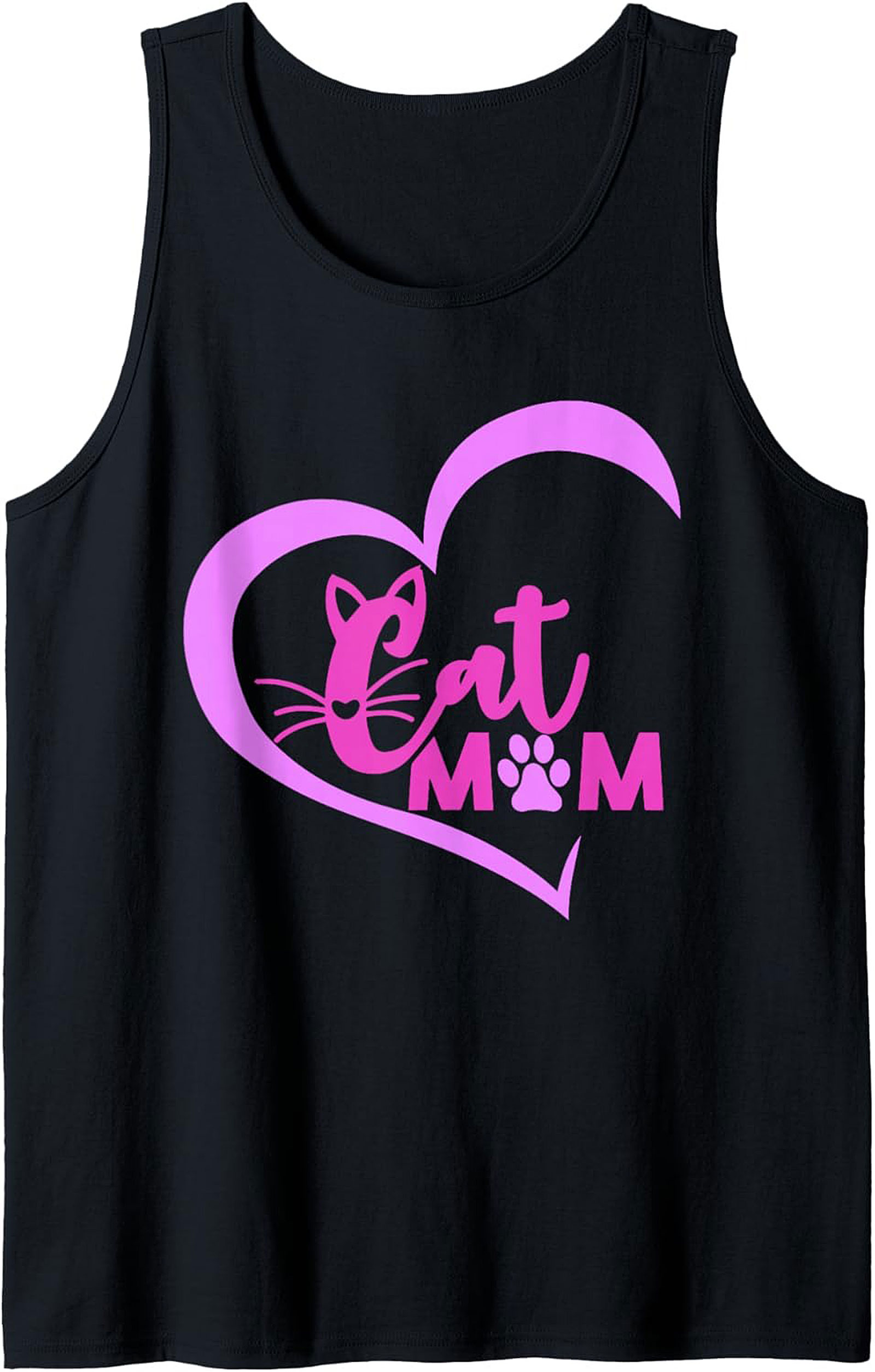 Cat Mom Graphic Tank Top Breathable Cotton Sleeveless Shirt