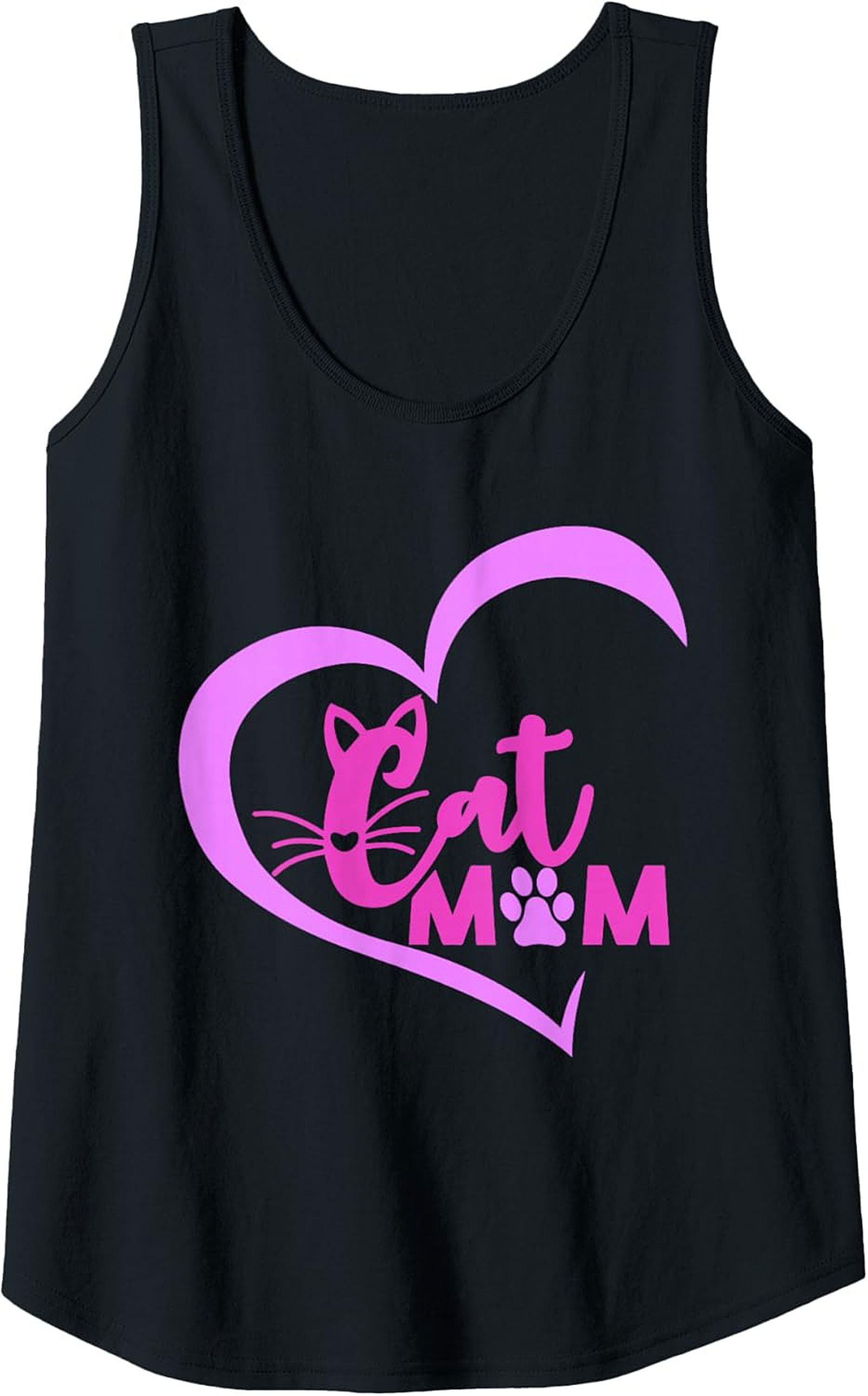 Cat Mom Graphic Tank Top Breathable Cotton Sleeveless Shirt