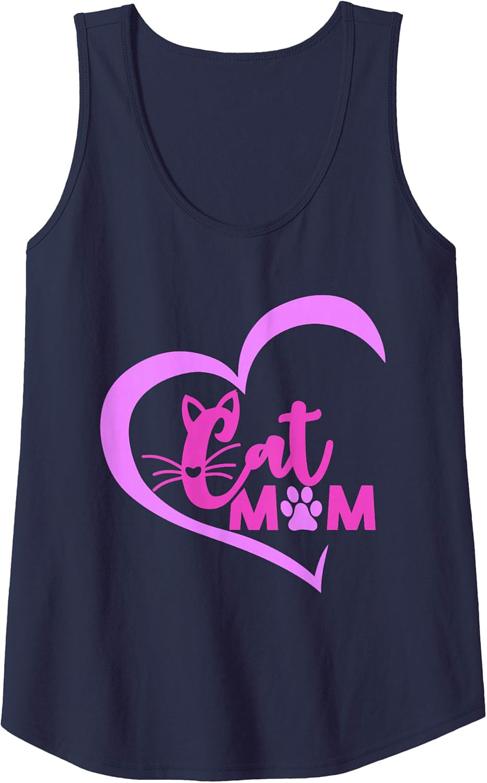 Cat Mom Graphic Tank Top Breathable Cotton Sleeveless Shirt