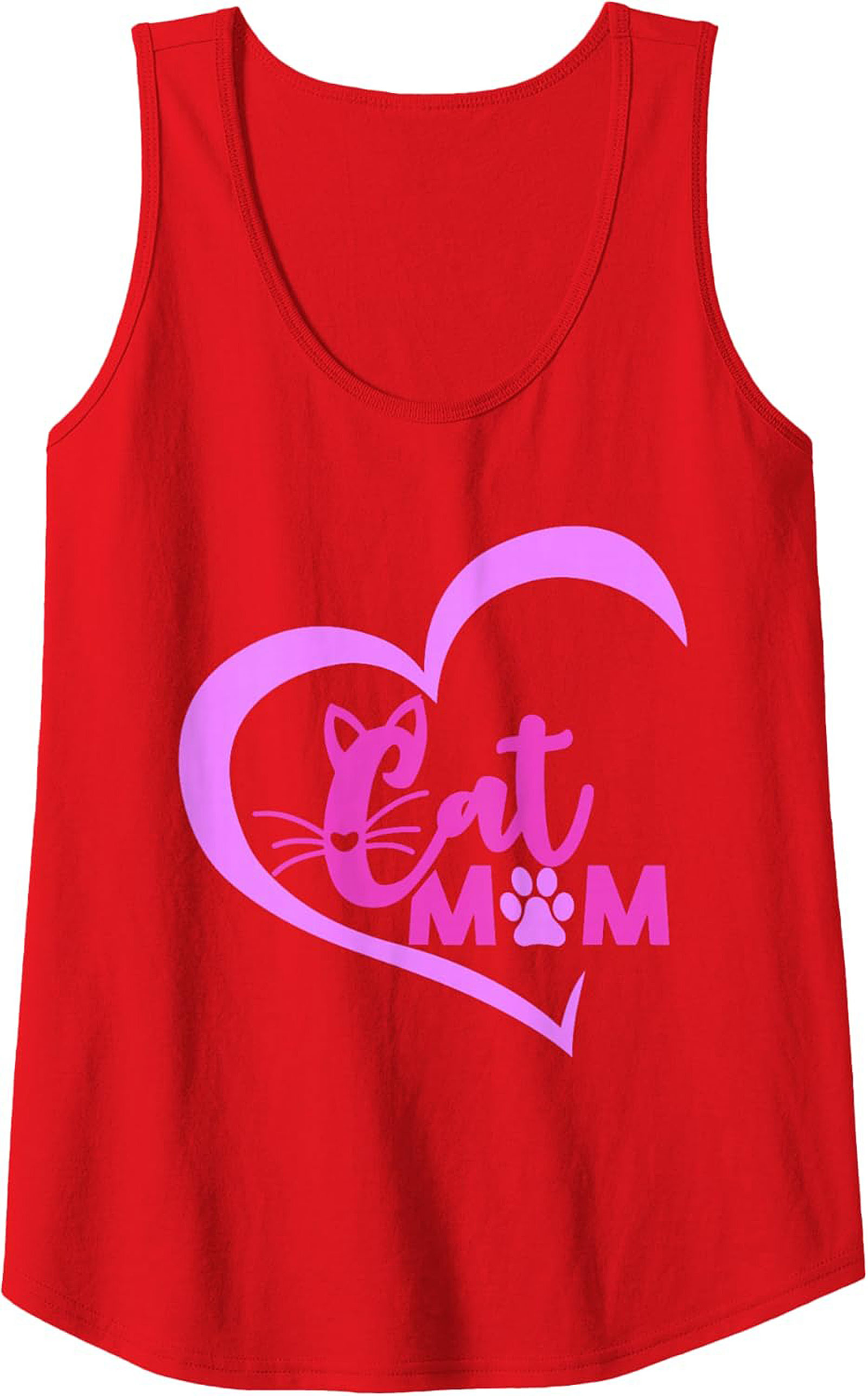 Cat Mom Graphic Tank Top Breathable Cotton Sleeveless Shirt