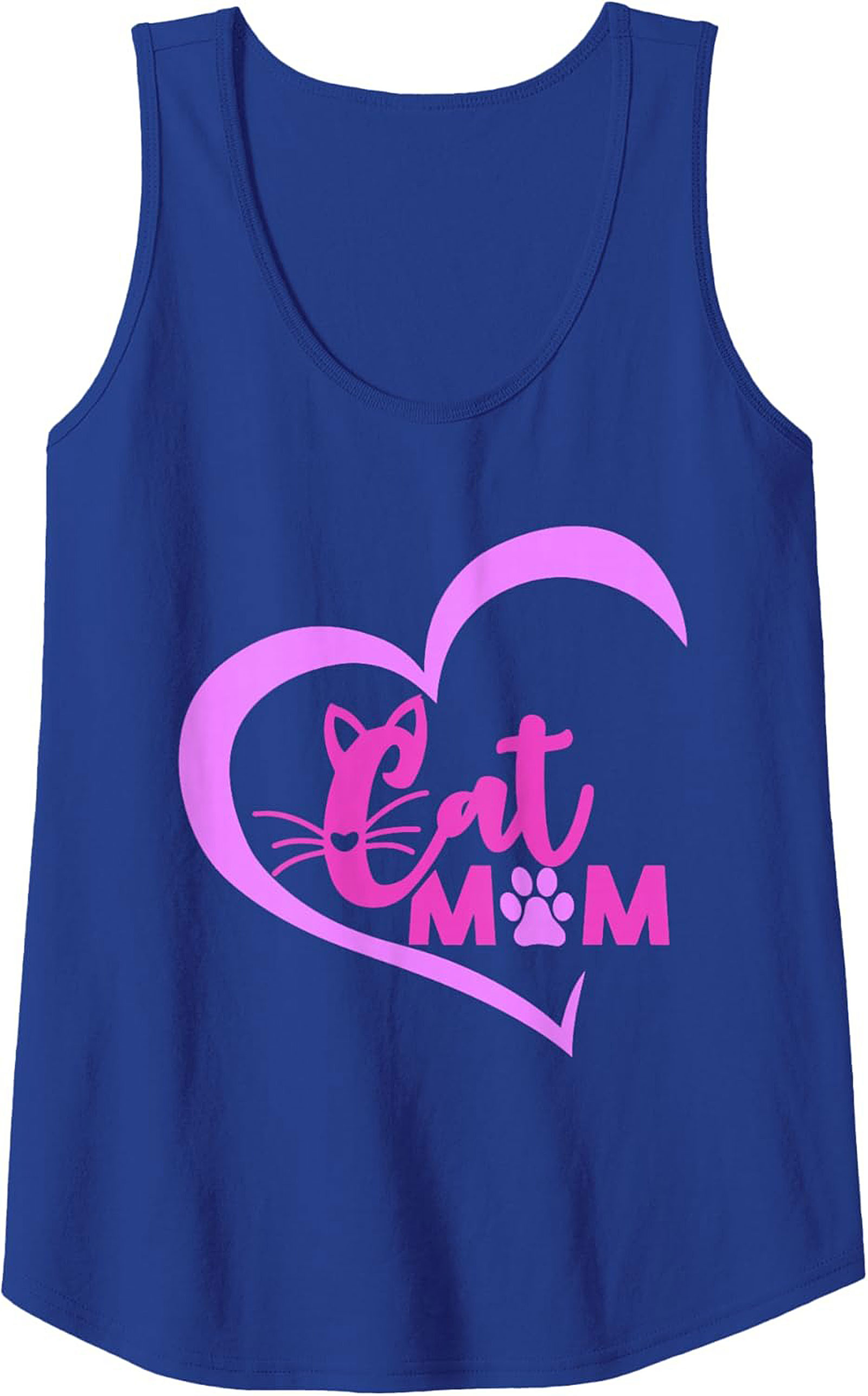 Cat Mom Graphic Tank Top Breathable Cotton Sleeveless Shirt