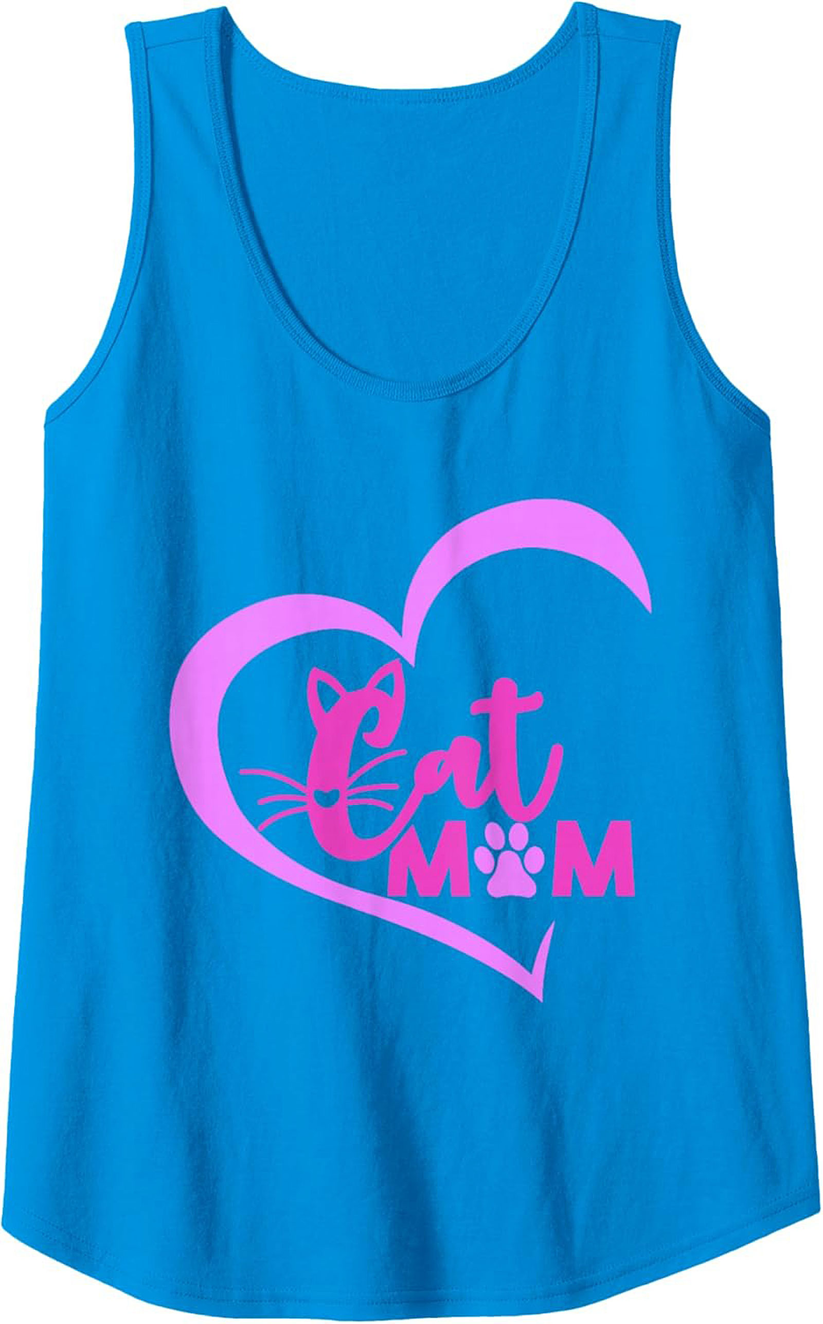 Cat Mom Graphic Tank Top Breathable Cotton Sleeveless Shirt