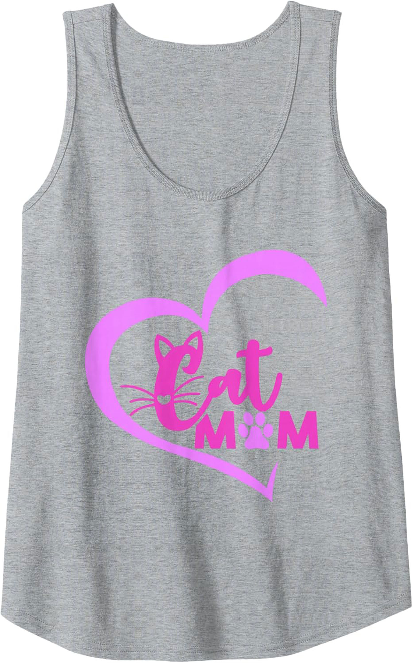 Cat Mom Graphic Tank Top Breathable Cotton Sleeveless Shirt