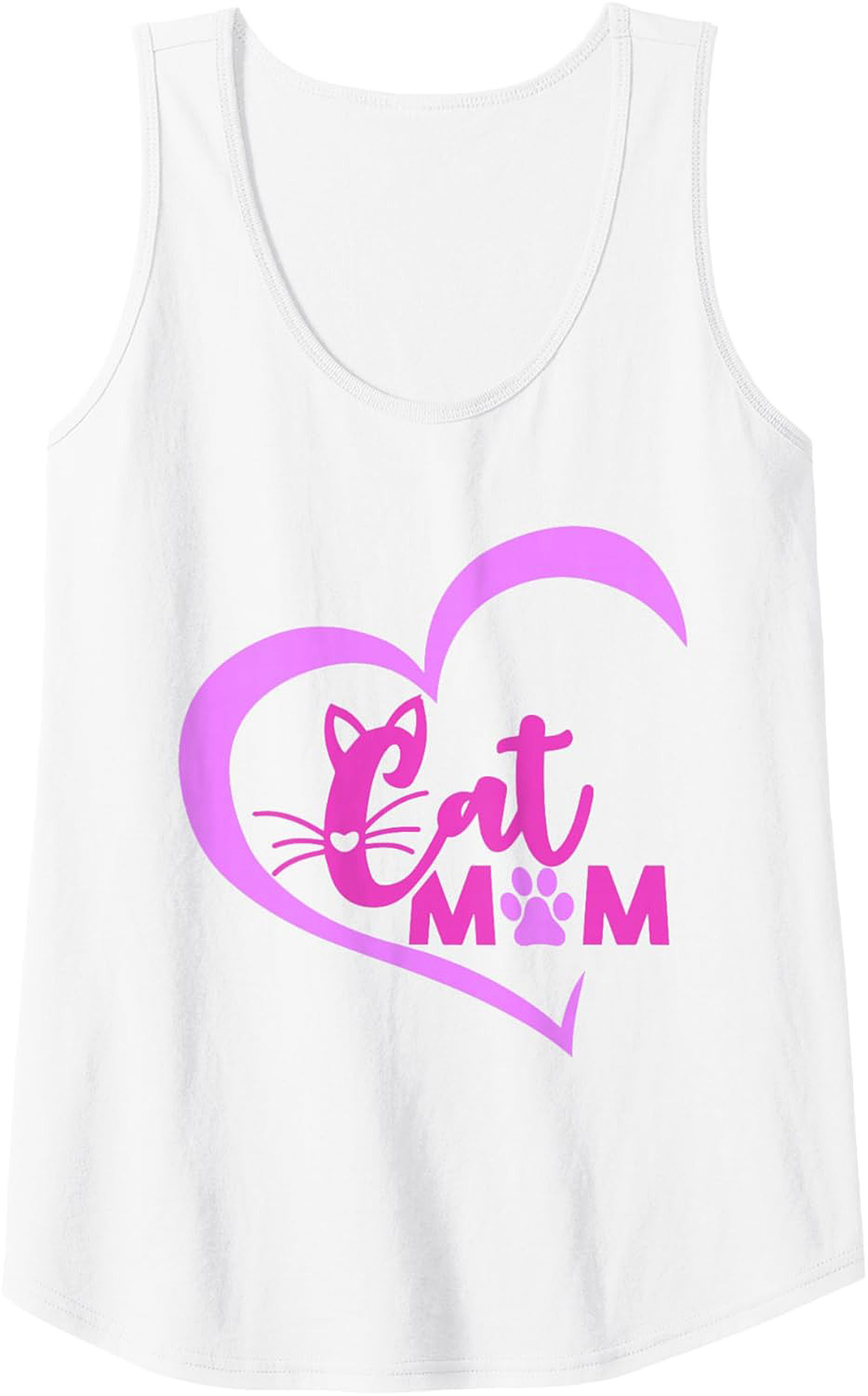 Cat Mom Graphic Tank Top Breathable Cotton Sleeveless Shirt