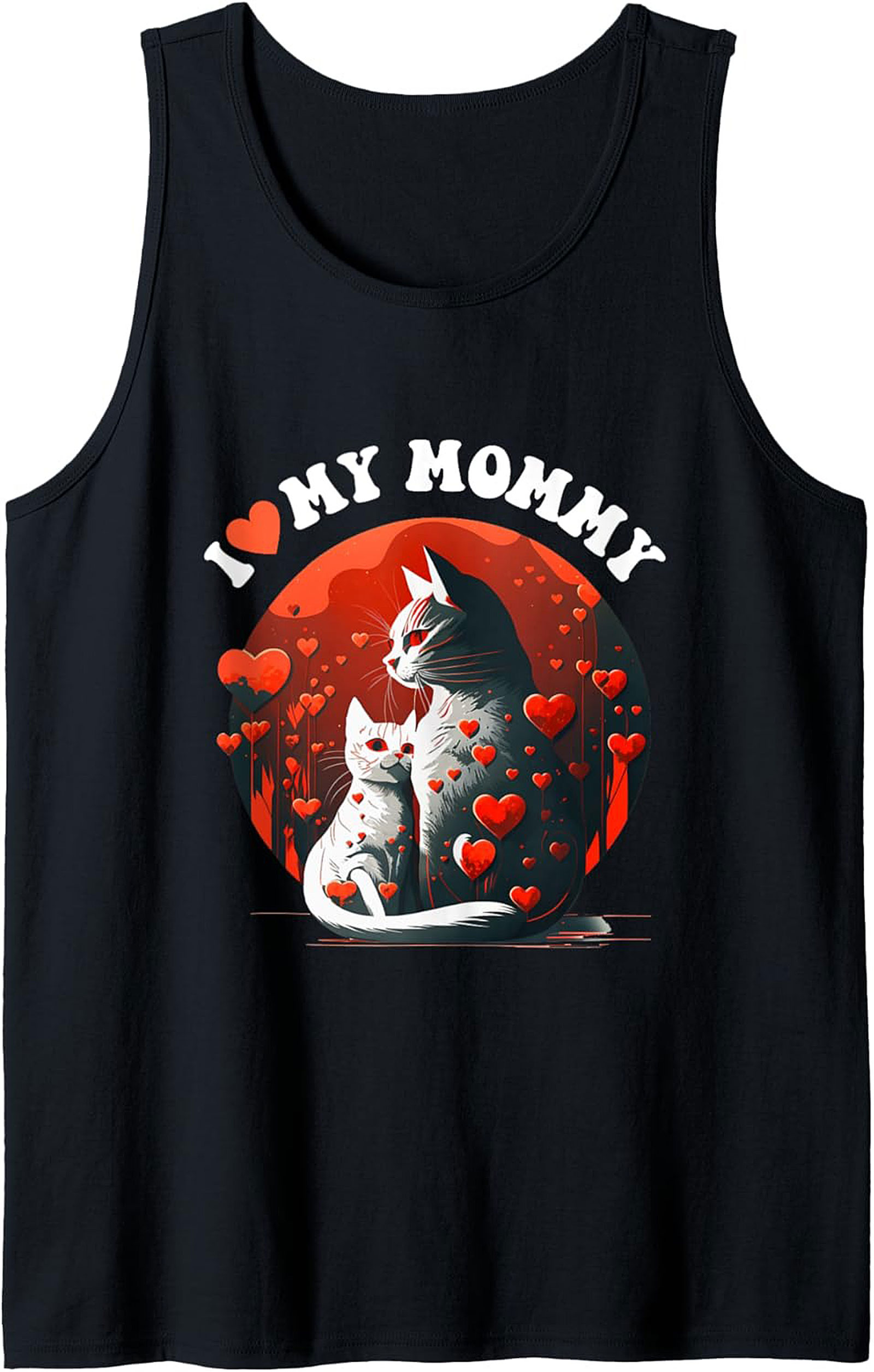 Cat Mom Graphic Tank Top I Love My Mommy Sleeveless Shirt