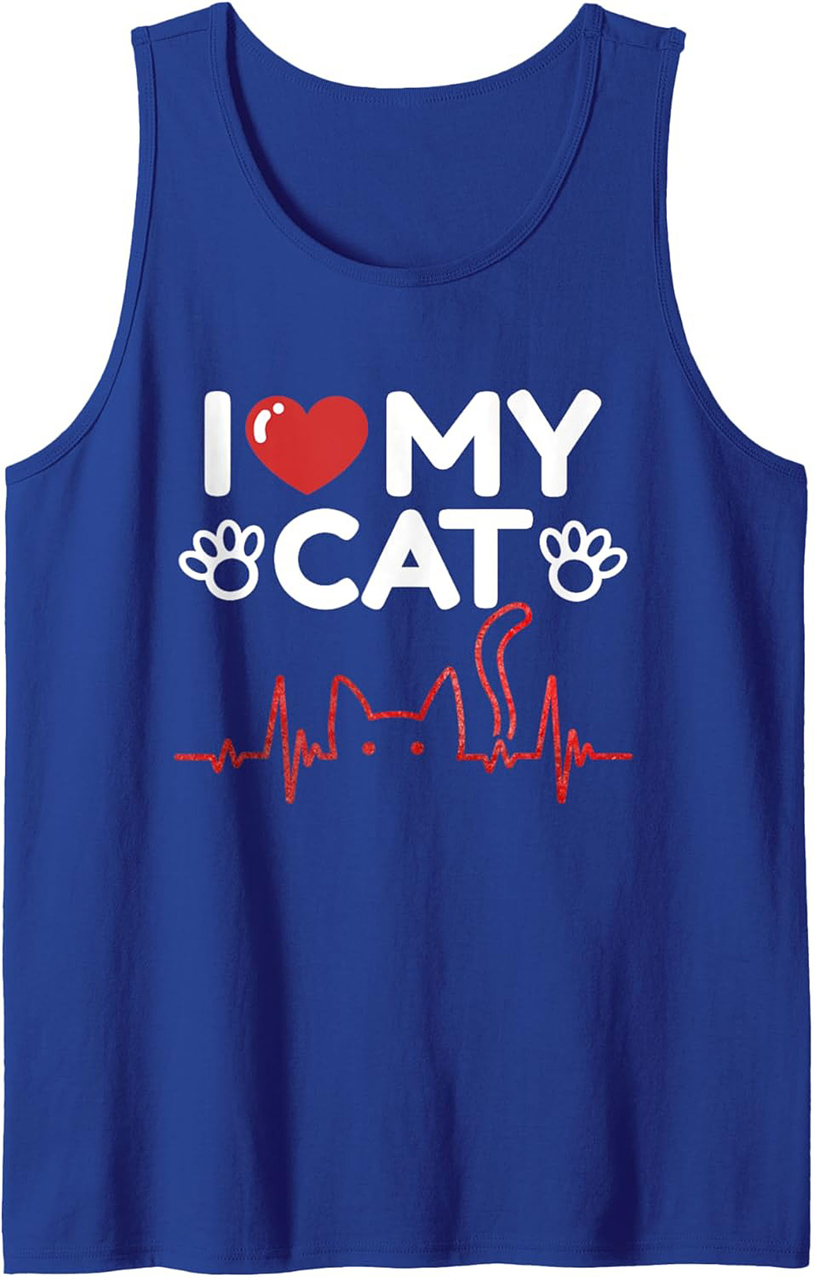 Cat Tank Top I Love My Cat Graphic Sleeveless Shirt
