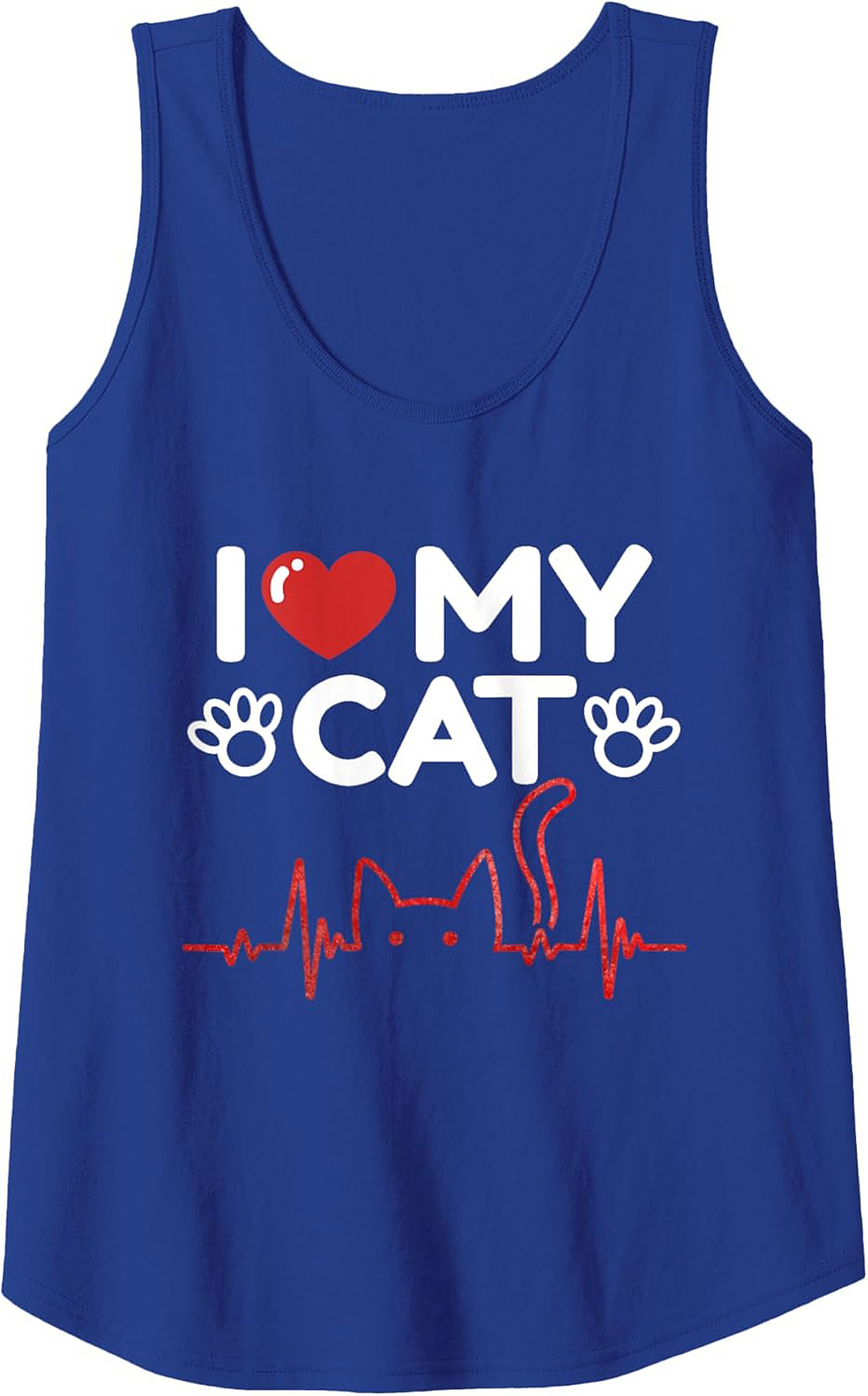 Cat Tank Top I Love My Cat Graphic Sleeveless Shirt