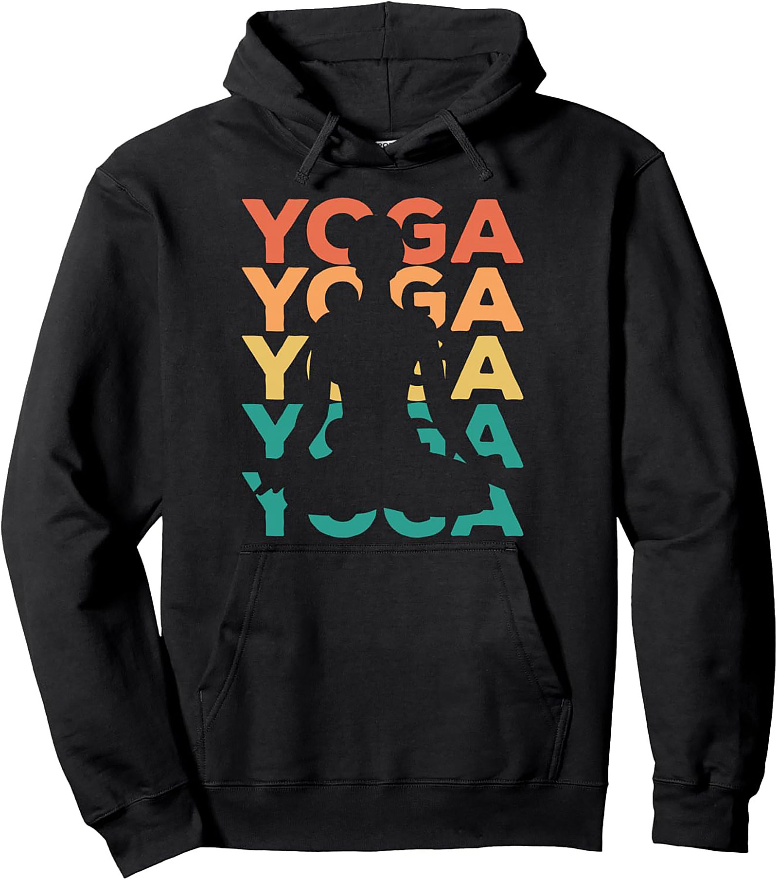 Retro Sunset Yoga Pullover Hoodie Cozy Unisex Fit