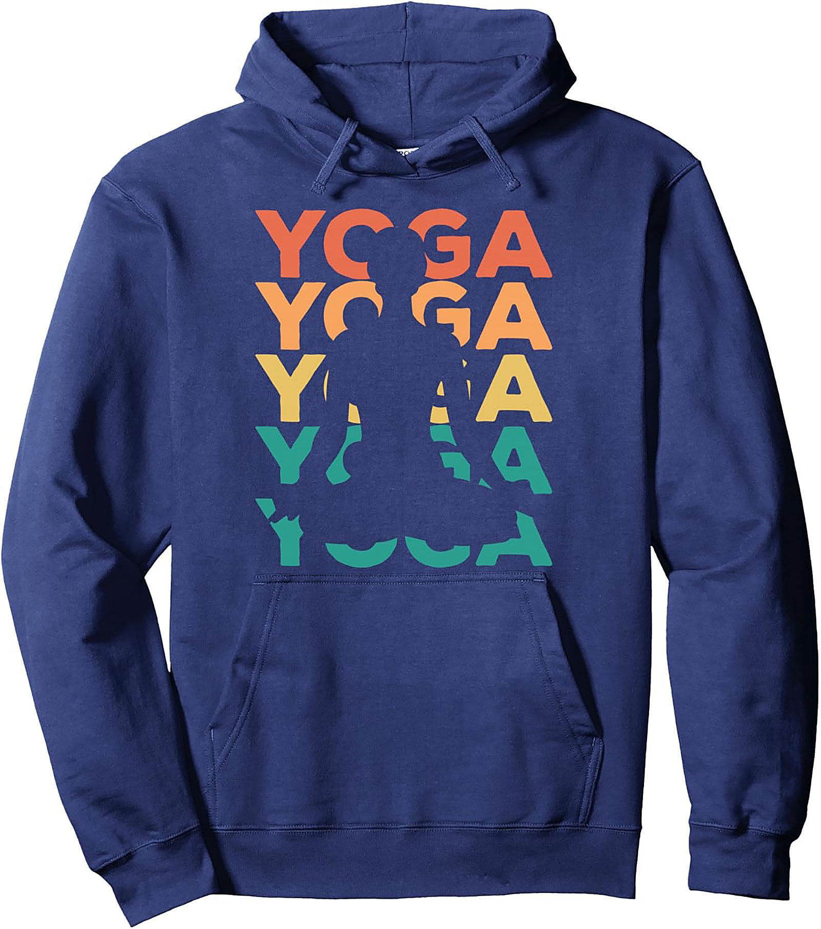 Retro Sunset Yoga Pullover Hoodie Cozy Unisex Fit