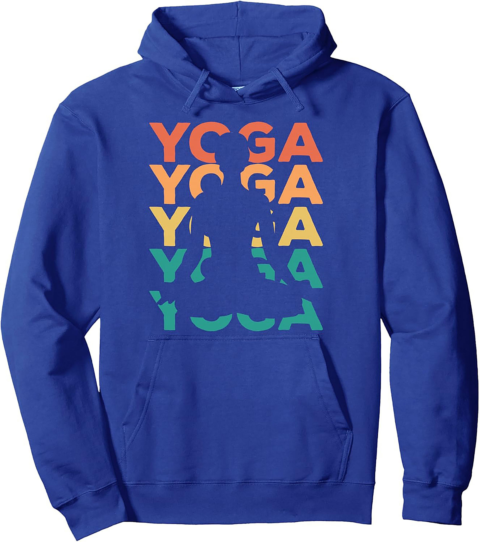 Retro Sunset Yoga Pullover Hoodie Cozy Unisex Fit
