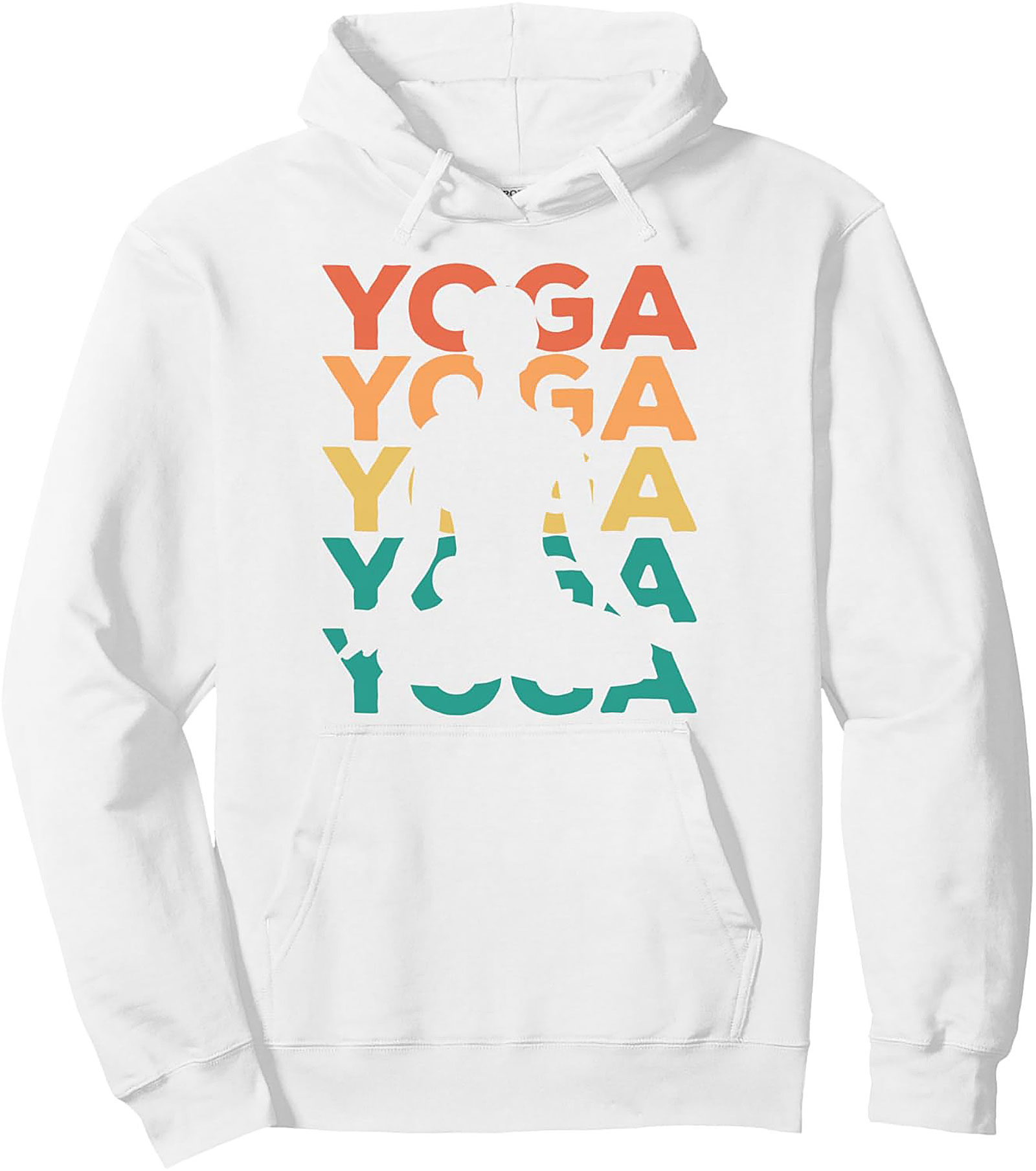 Retro Sunset Yoga Pullover Hoodie Cozy Unisex Fit