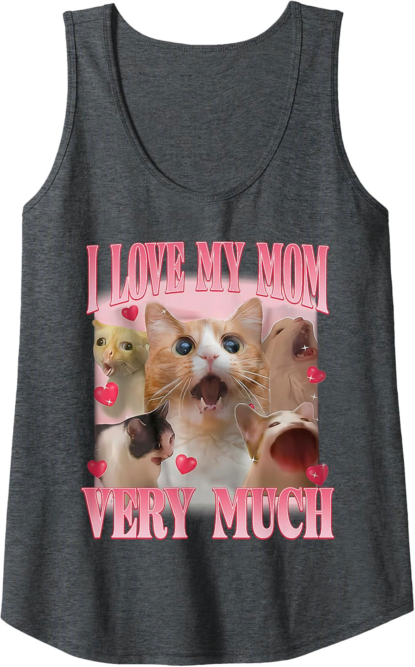 Funny Cat Mom Meme Tank Top  I Love My Mom Graphic