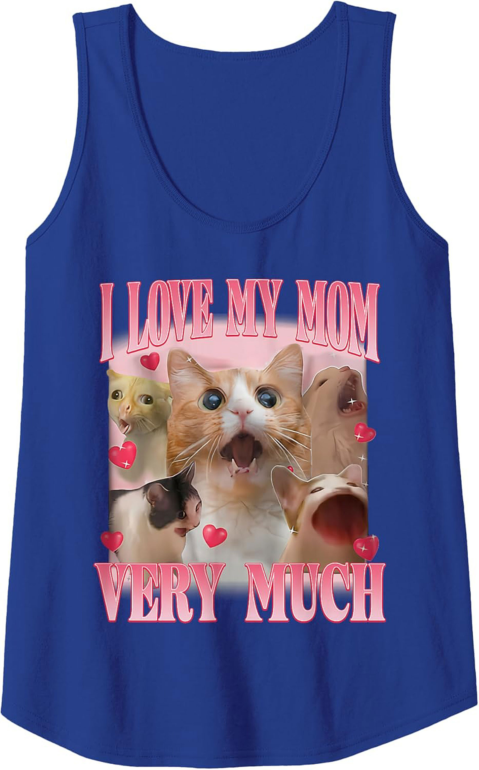 Funny Cat Mom Meme Tank Top  I Love My Mom Graphic
