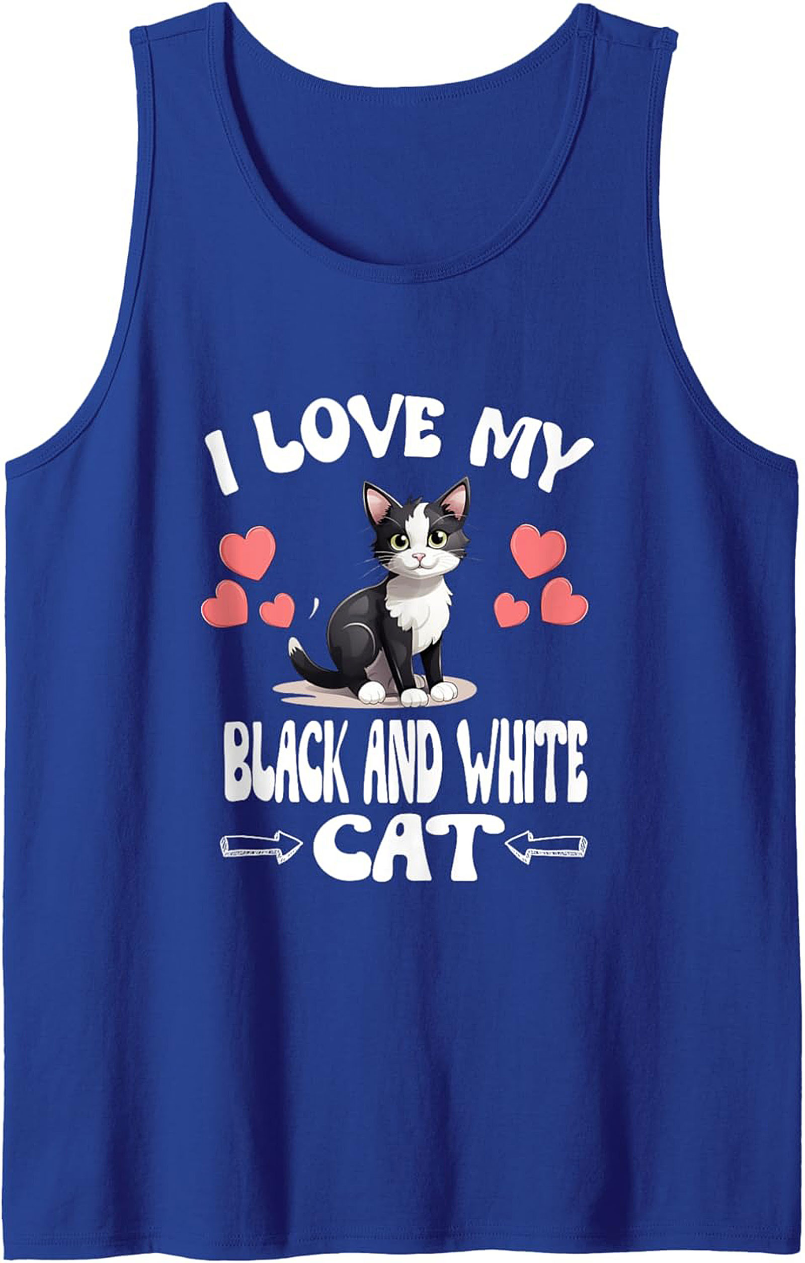 Cute Black and White Cat Tank Top Perfect Cat Lover Gift