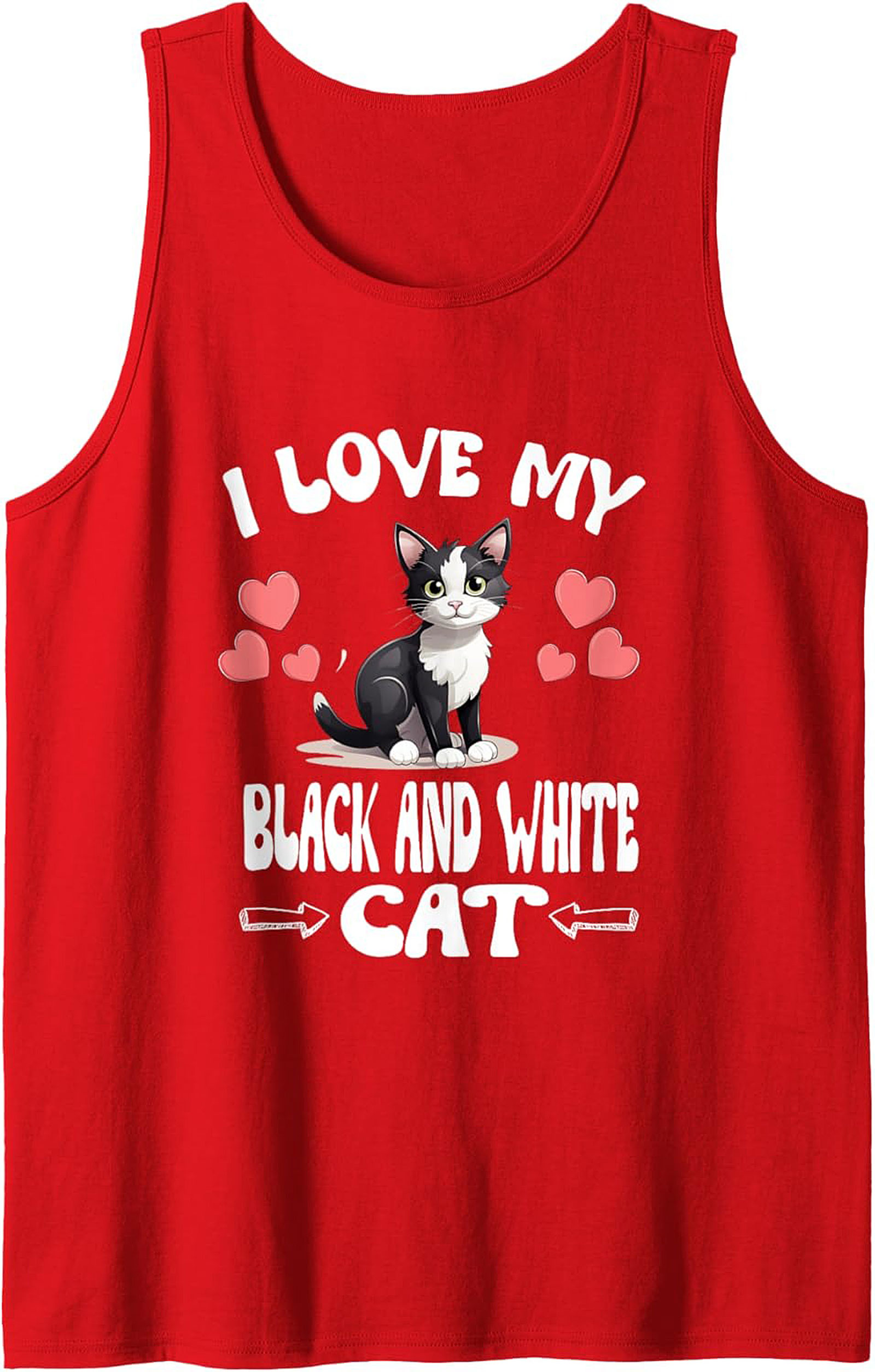 Cute Black and White Cat Tank Top Perfect Cat Lover Gift