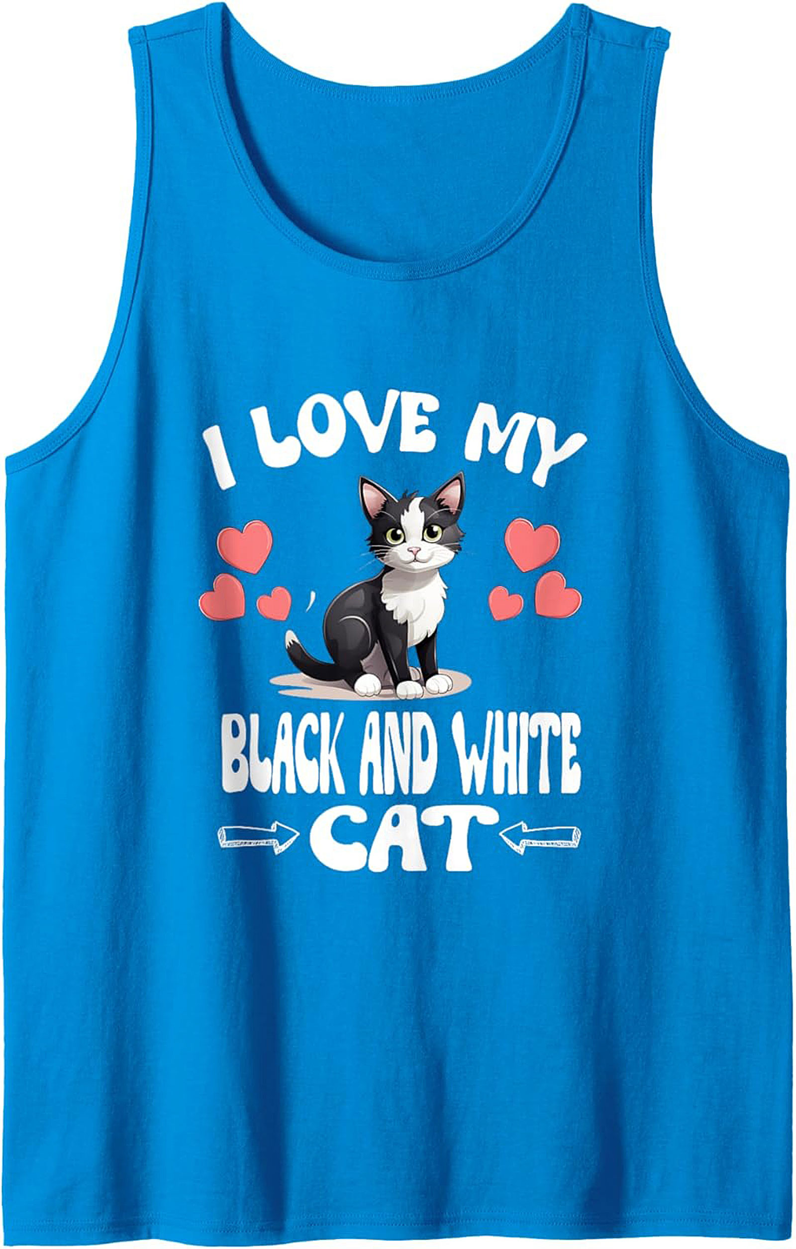 Cute Black and White Cat Tank Top Perfect Cat Lover Gift