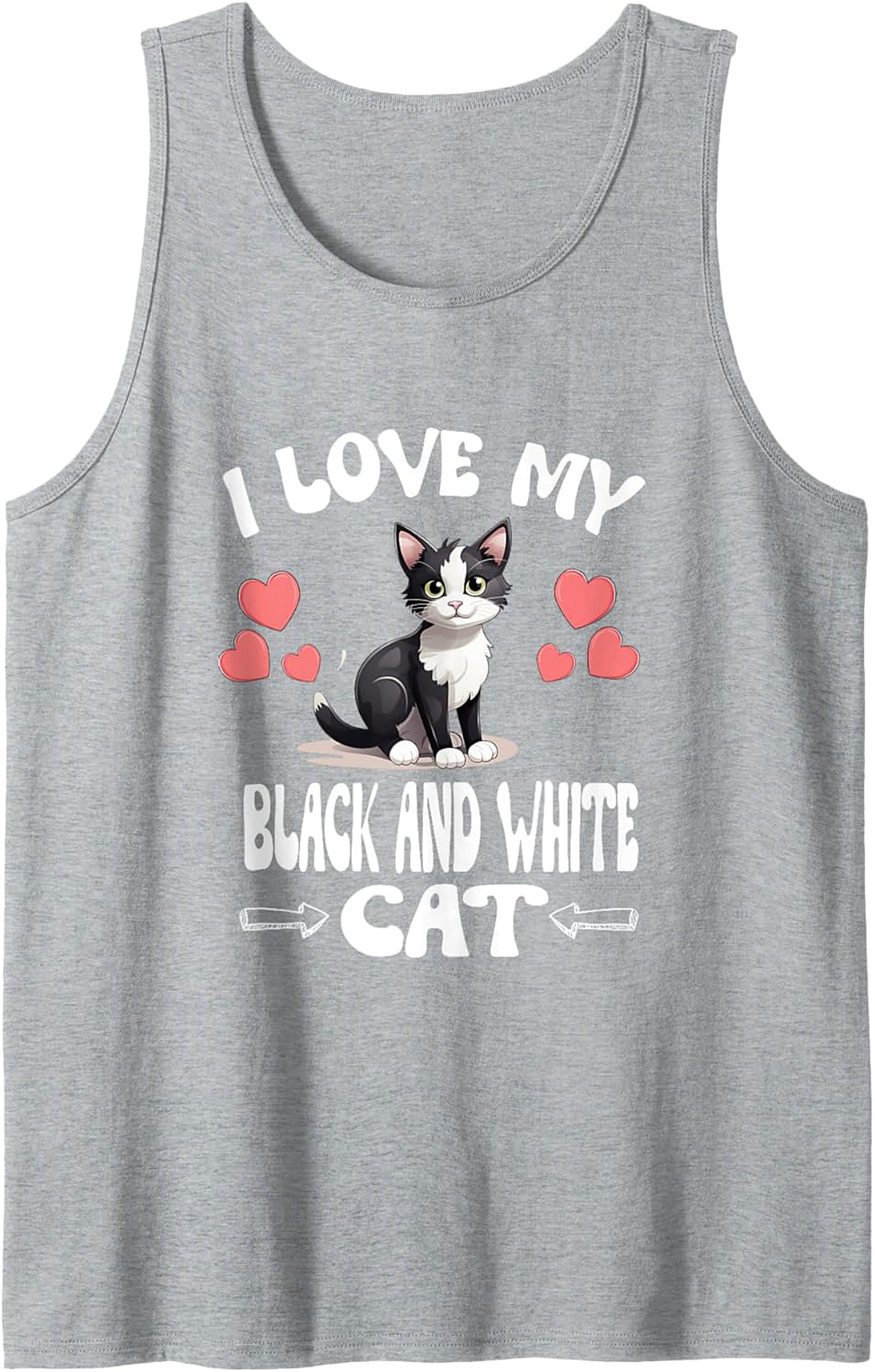 Cute Black and White Cat Tank Top Perfect Cat Lover Gift