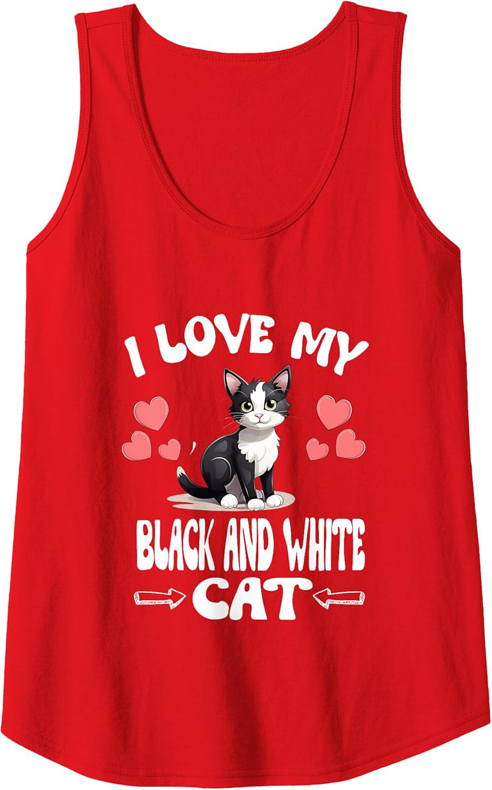 Cute Black and White Cat Tank Top Perfect Cat Lover Gift
