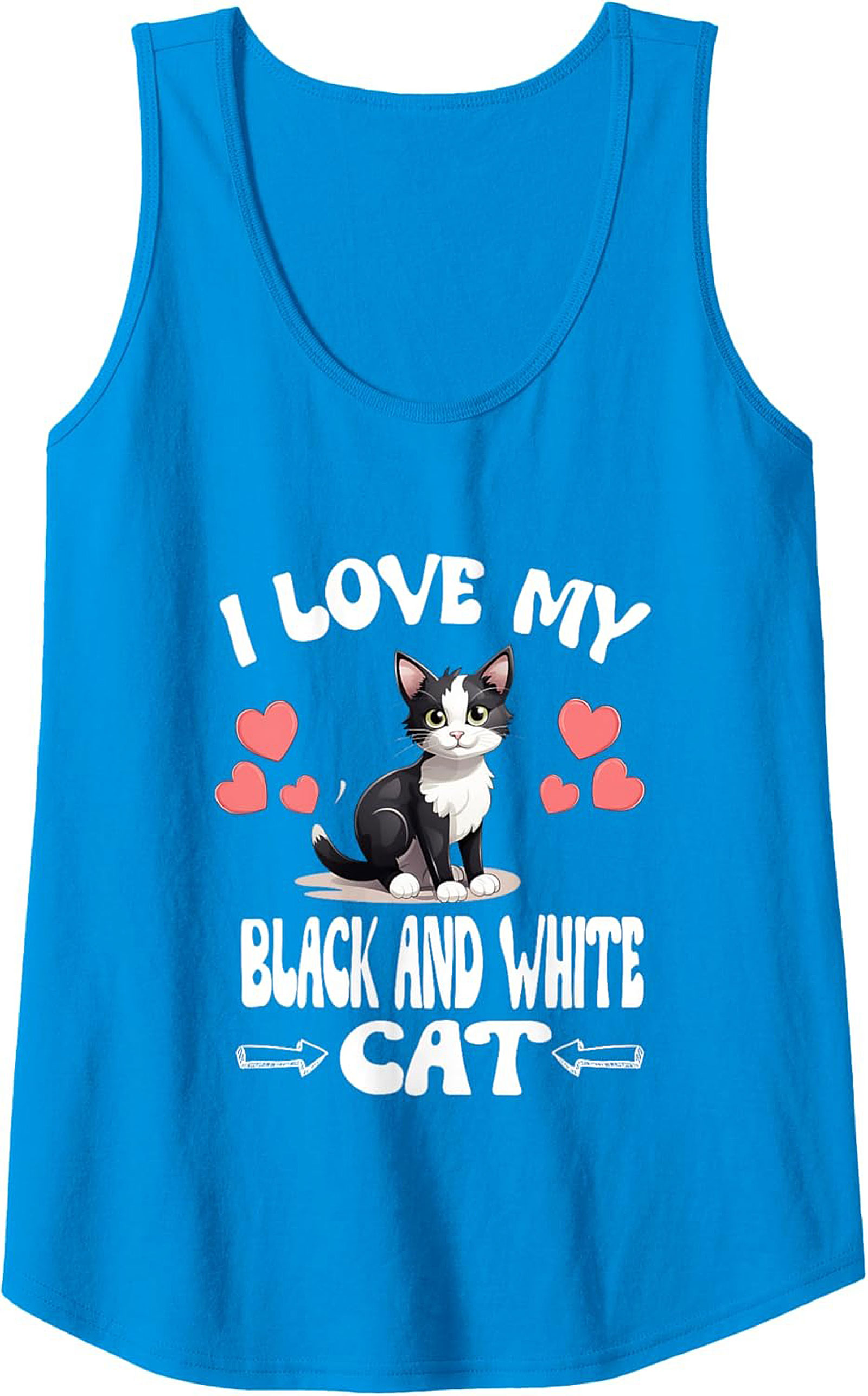 Cute Black and White Cat Tank Top Perfect Cat Lover Gift