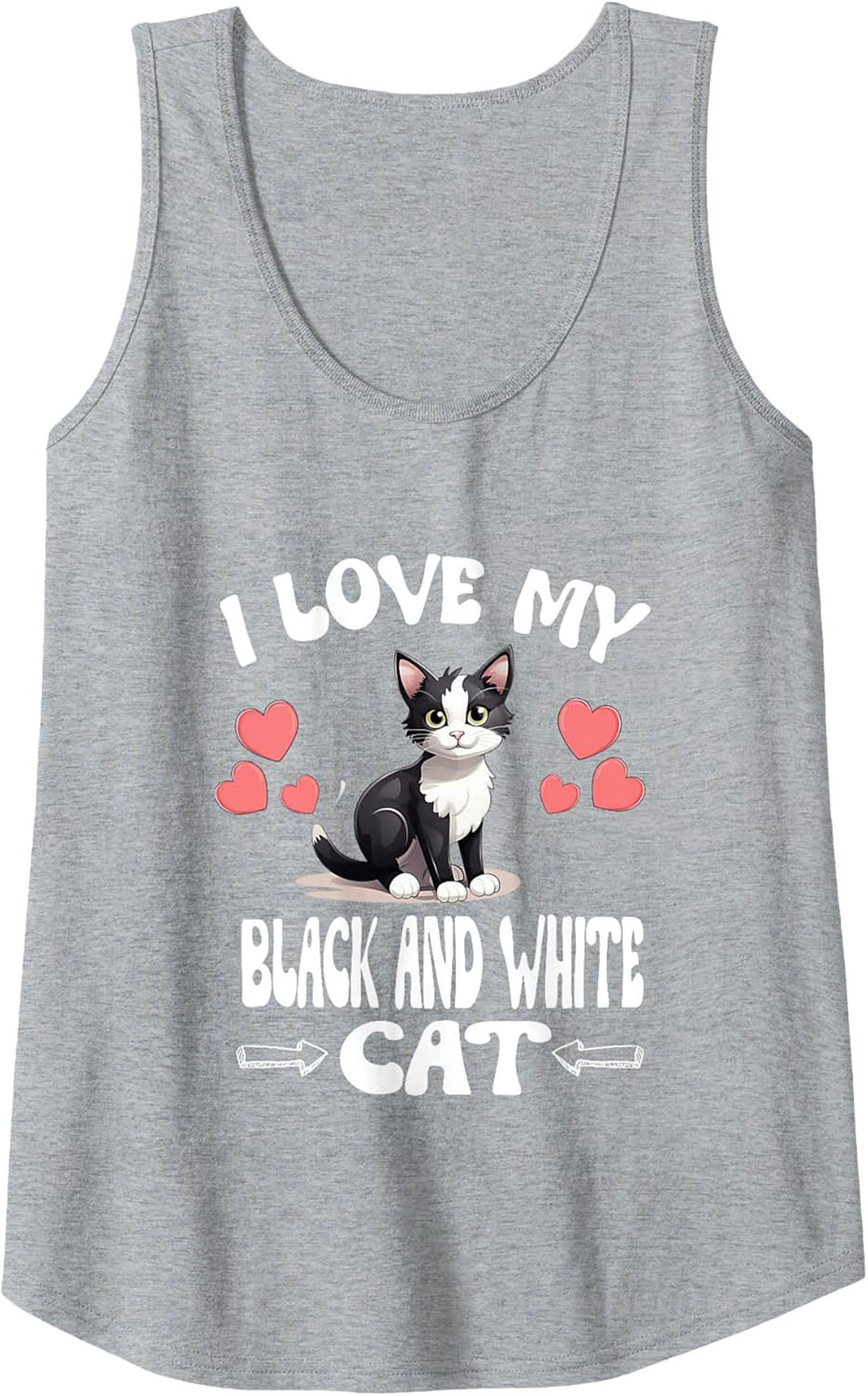 Cute Black and White Cat Tank Top Perfect Cat Lover Gift