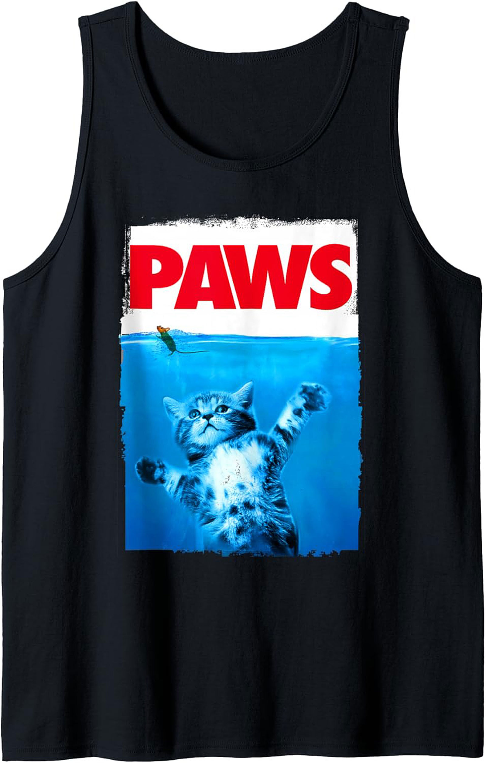PAWS Funny Cat Movie Parody Graphic Tank Cat Lover Gift