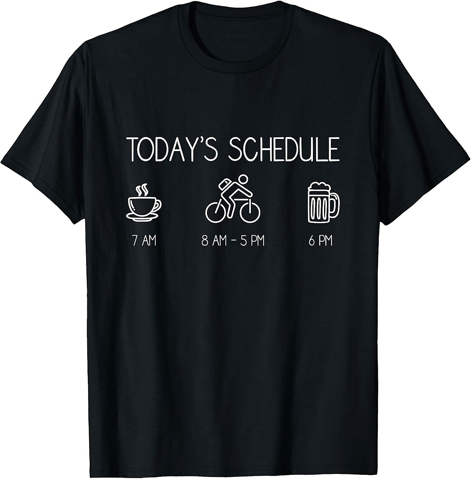 Funny Cyclist Schedule T-shirt | Coffee Bike Beer Tee Gift
