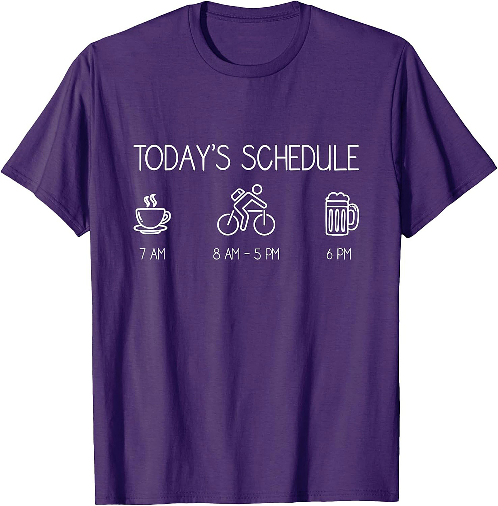 Funny Cyclist Schedule T-shirt | Coffee Bike Beer Tee Gift