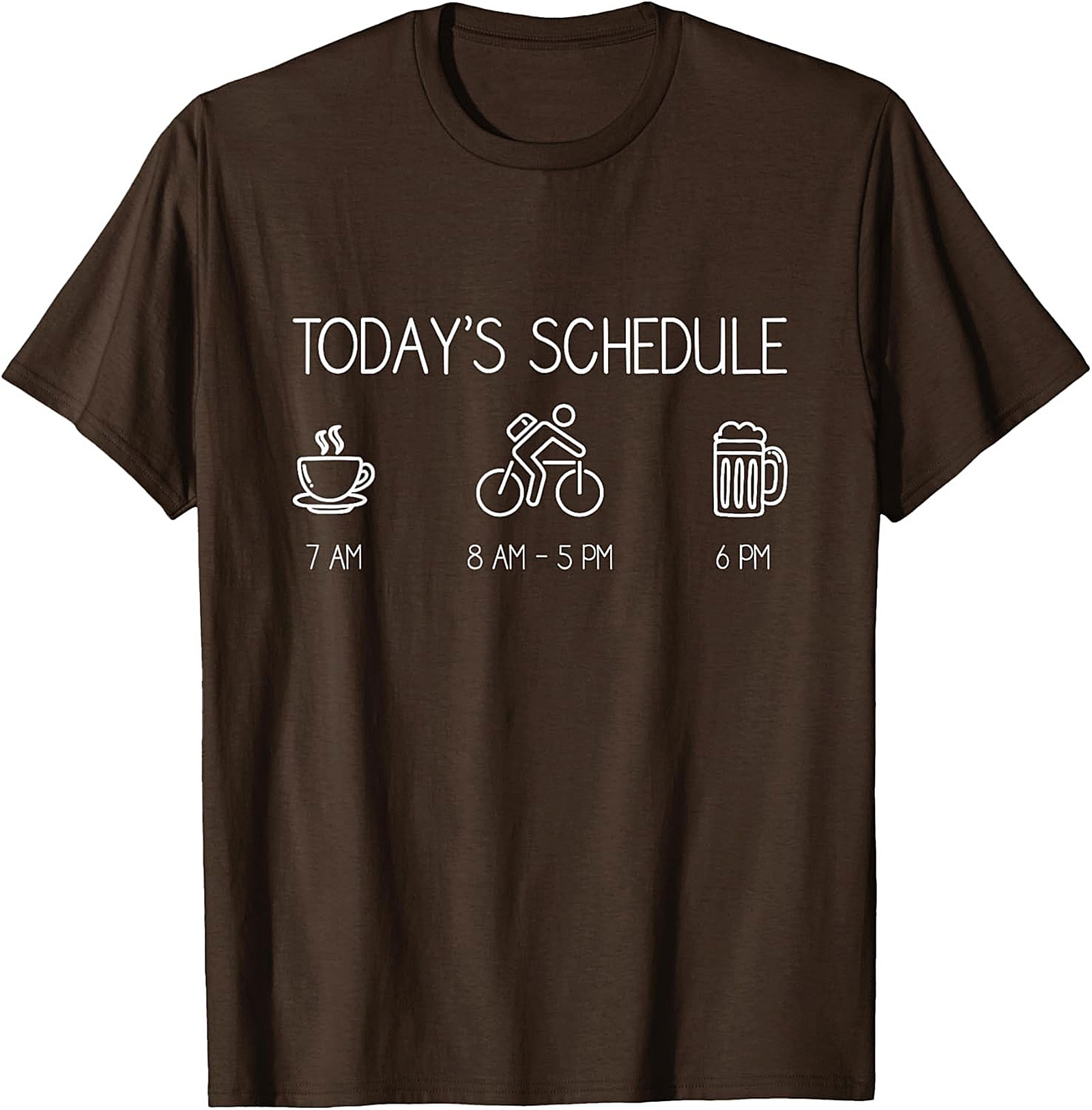 Funny Cyclist Schedule T-shirt | Coffee Bike Beer Tee Gift