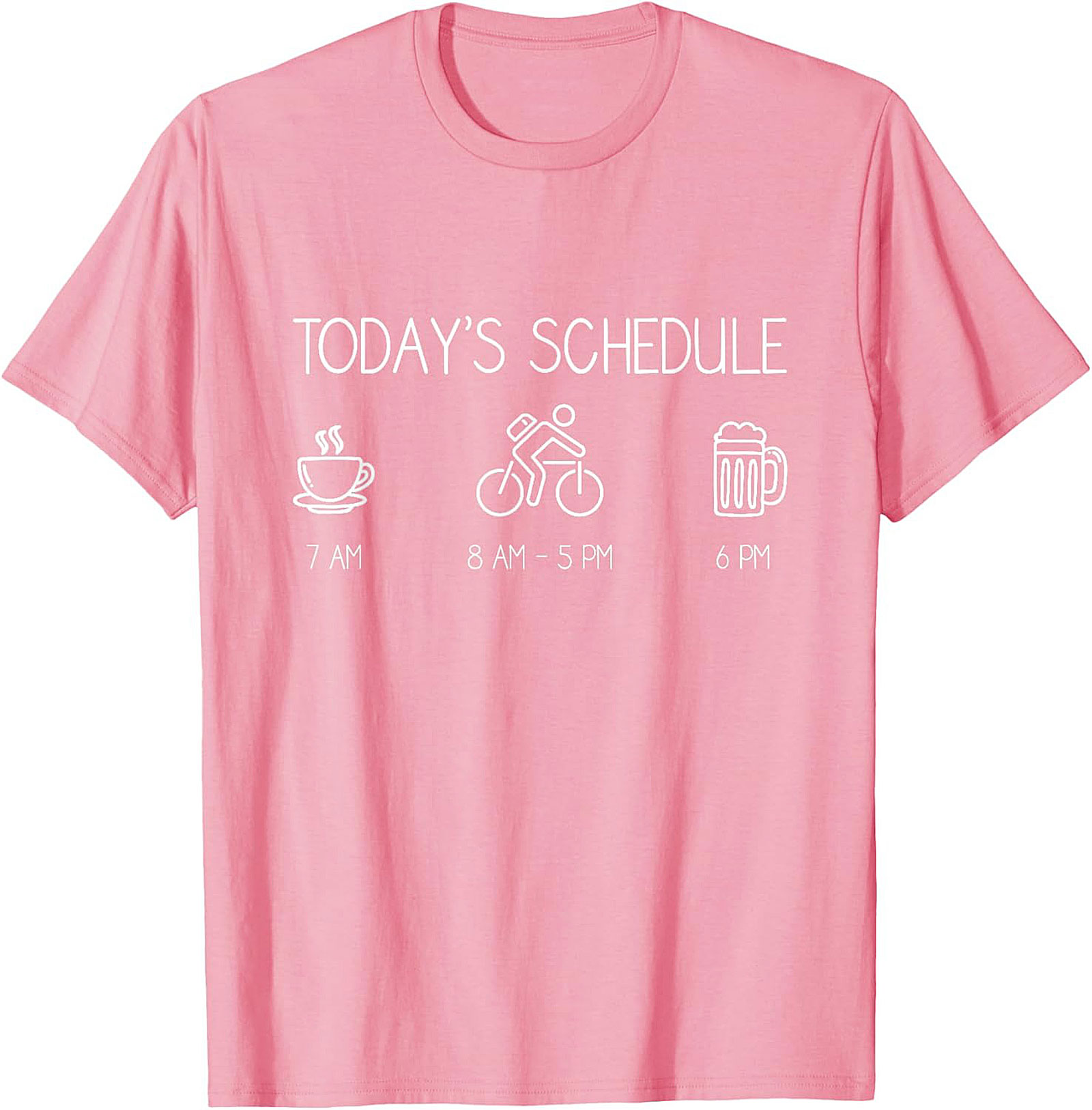 Funny Cyclist Schedule T-shirt | Coffee Bike Beer Tee Gift