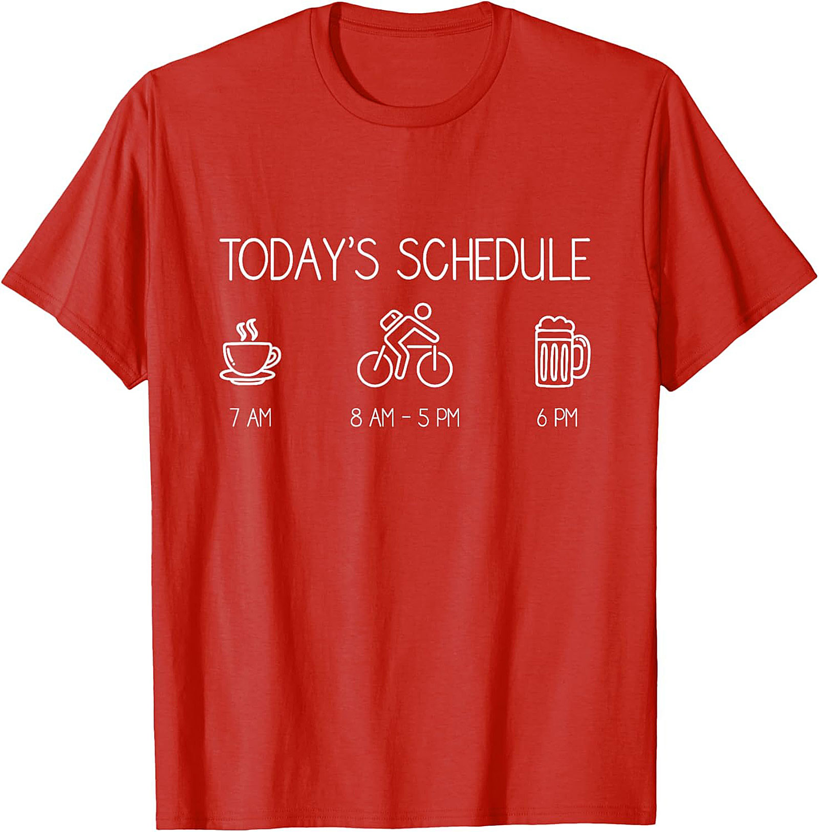 Funny Cyclist Schedule T-shirt | Coffee Bike Beer Tee Gift