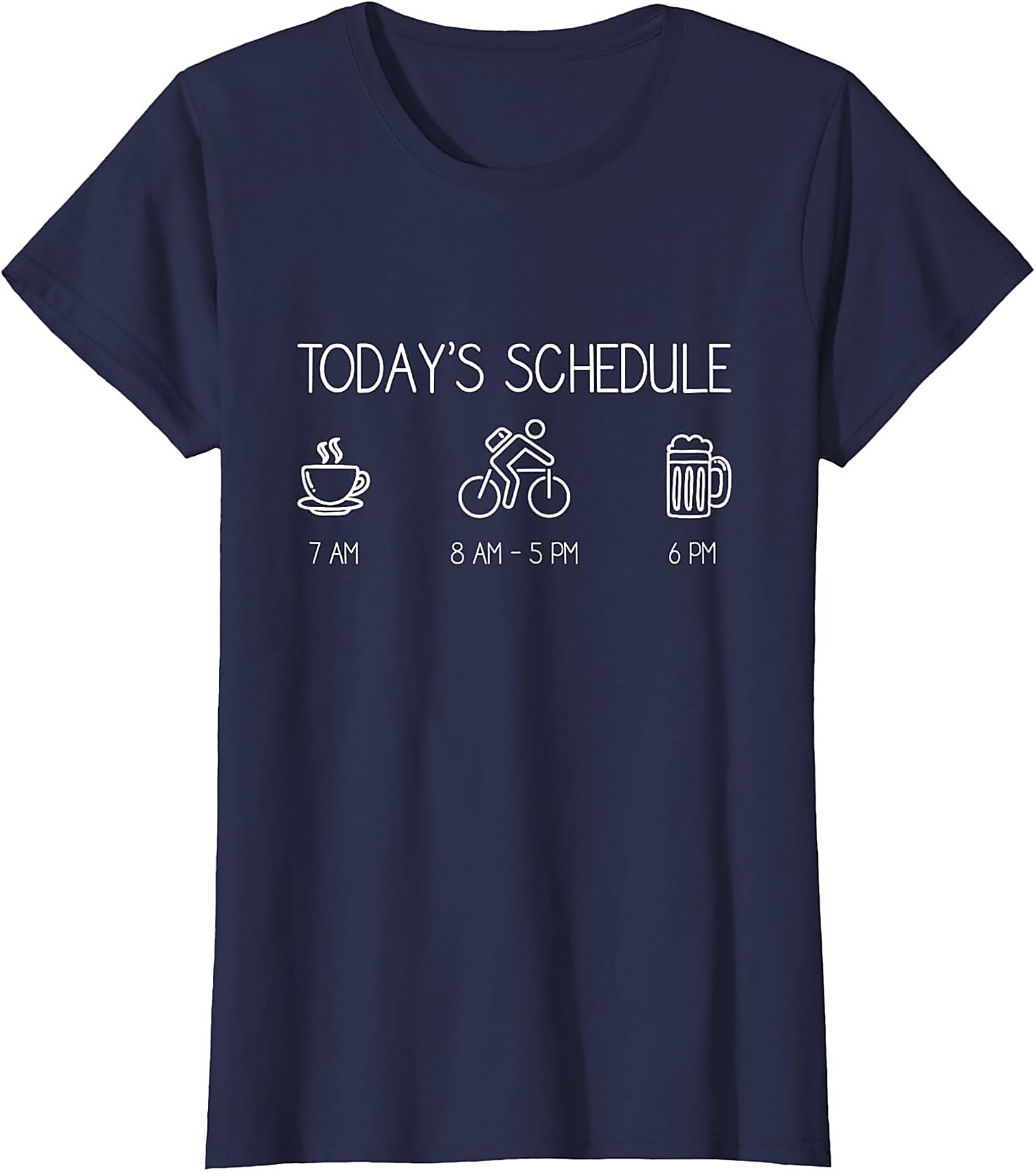 Funny Cyclist Schedule T-shirt | Coffee Bike Beer Tee Gift