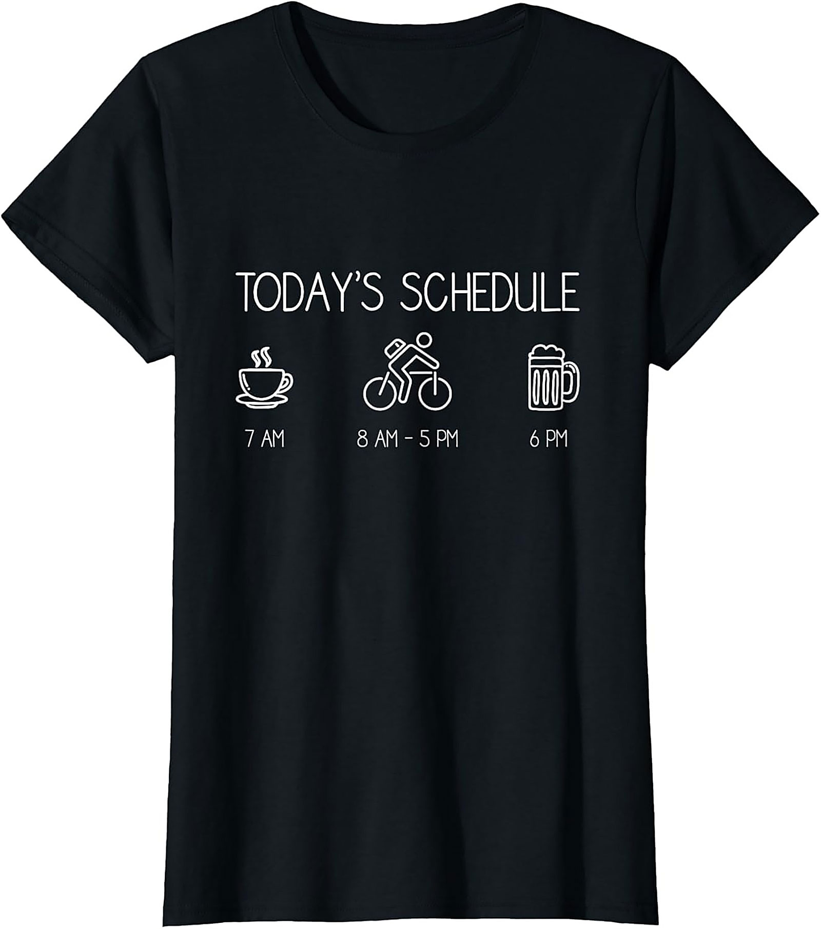 Funny Cyclist Schedule T-shirt | Coffee Bike Beer Tee Gift