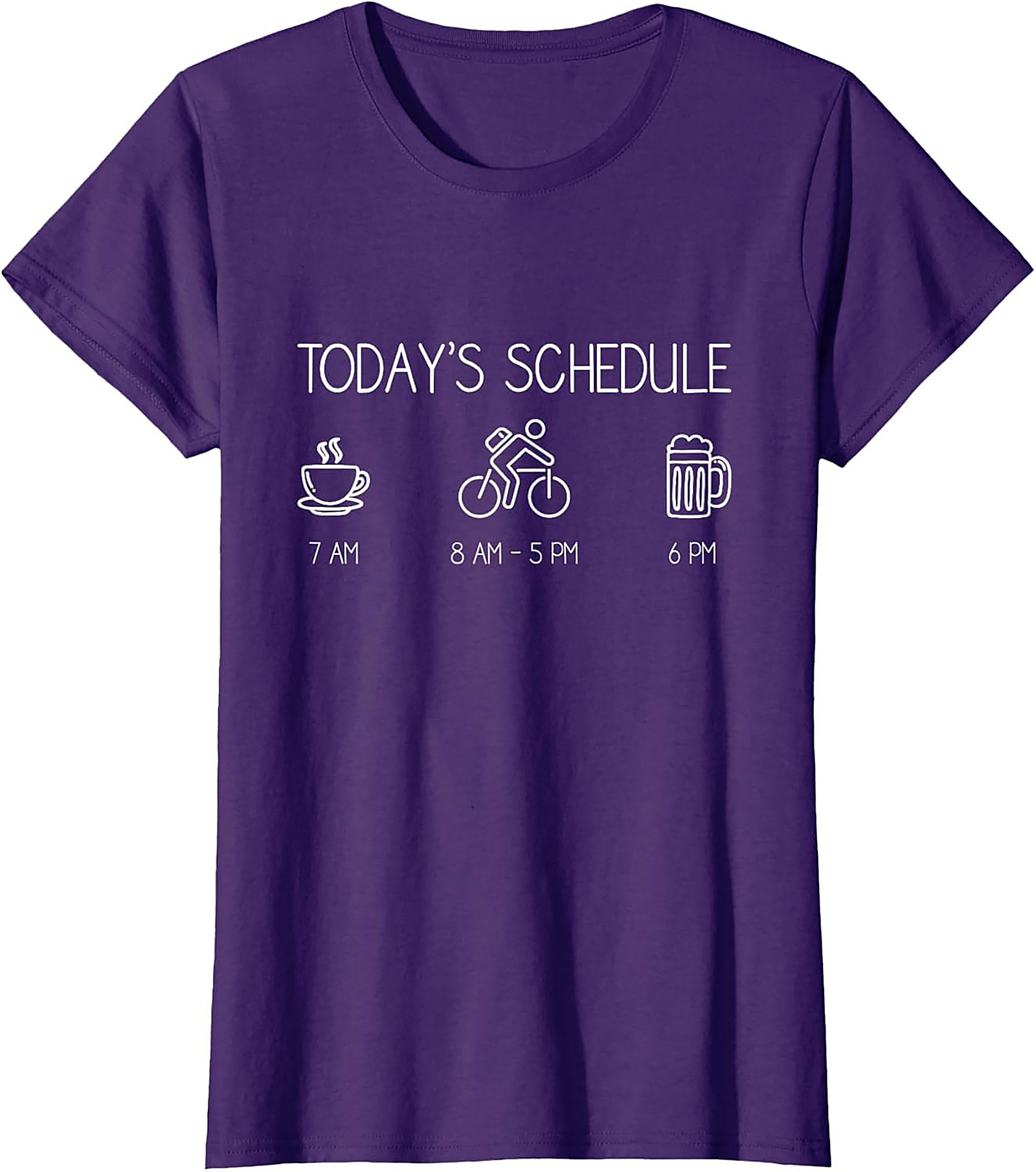 Funny Cyclist Schedule T-shirt | Coffee Bike Beer Tee Gift