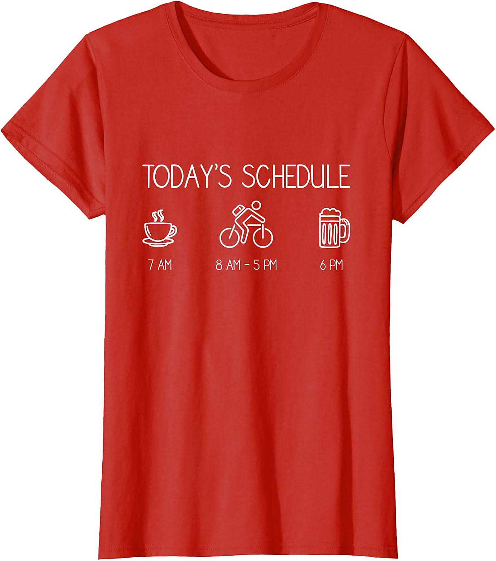 Funny Cyclist Schedule T-shirt | Coffee Bike Beer Tee Gift