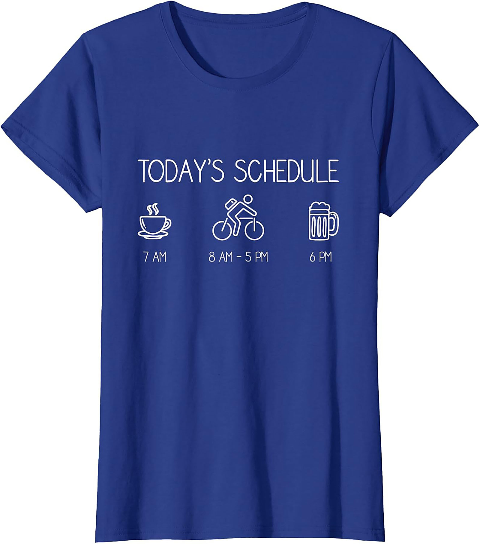 Funny Cyclist Schedule T-shirt | Coffee Bike Beer Tee Gift