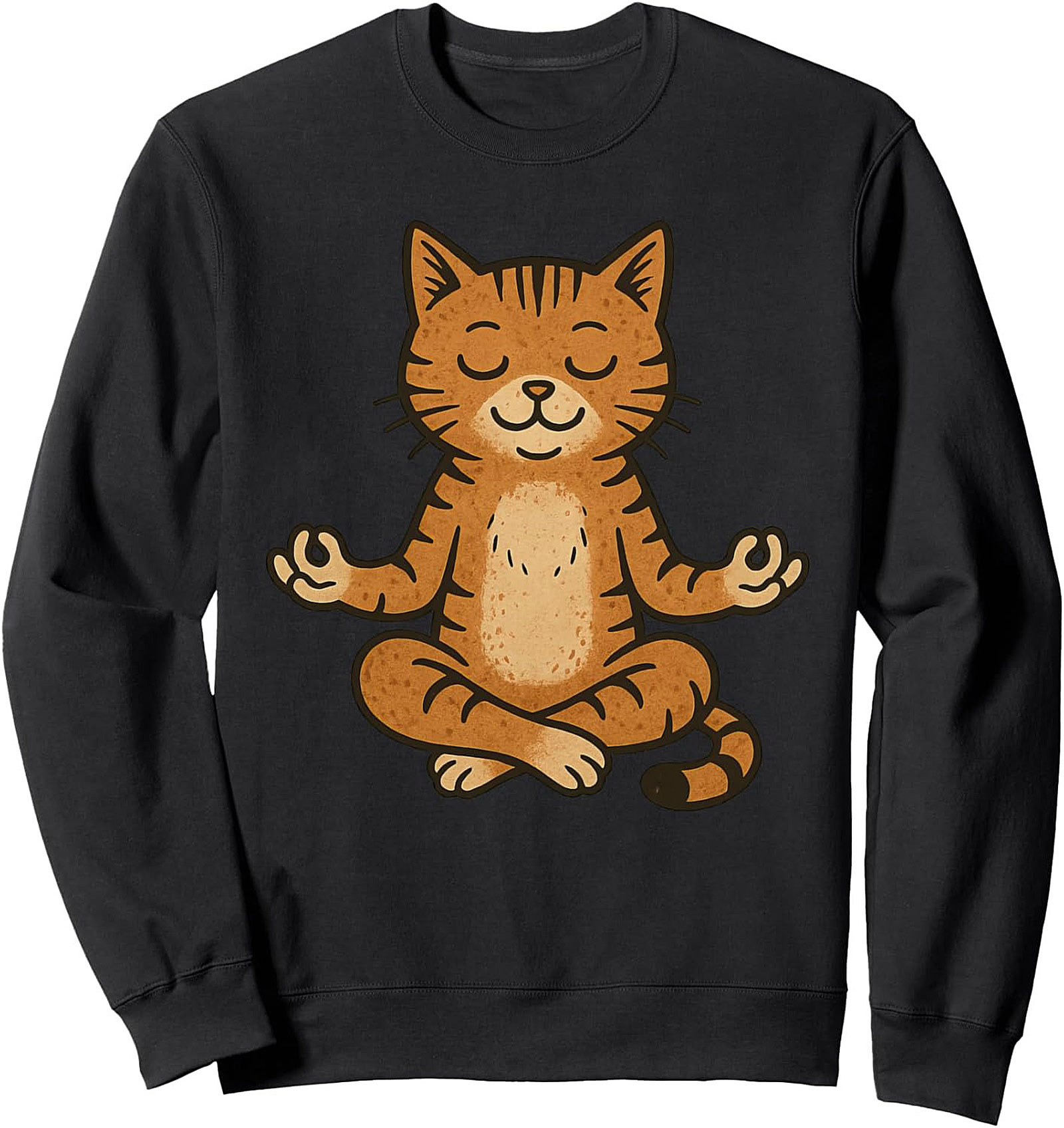 Zen Meditating Cat Crewneck Sweatshirt Cozy Pullover Gift