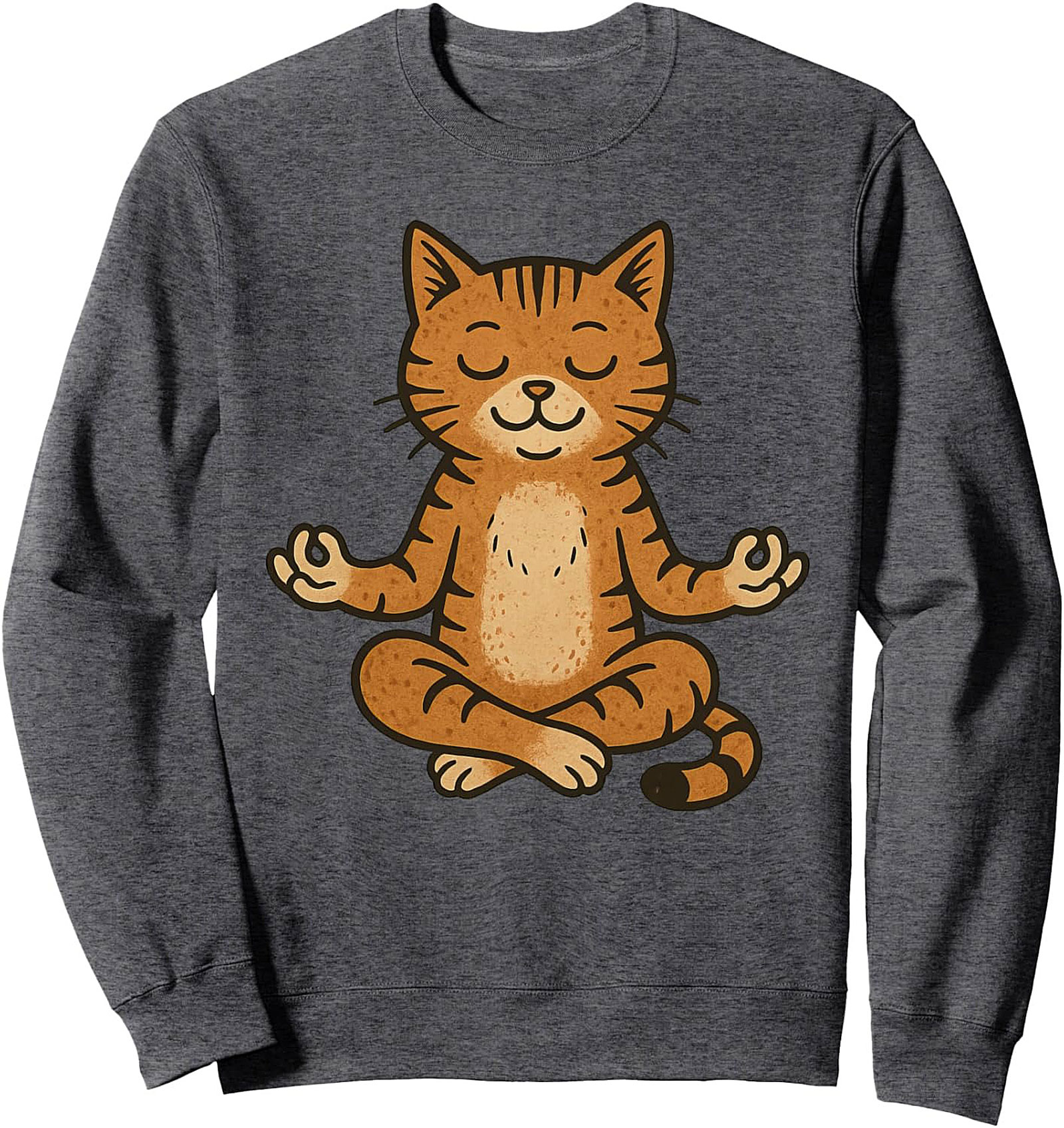 Zen Meditating Cat Crewneck Sweatshirt Cozy Pullover Gift