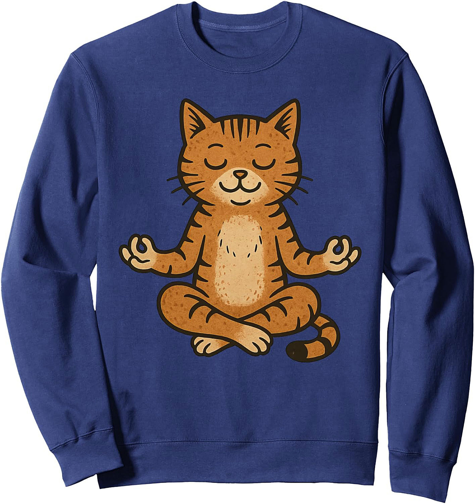 Zen Meditating Cat Crewneck Sweatshirt Cozy Pullover Gift