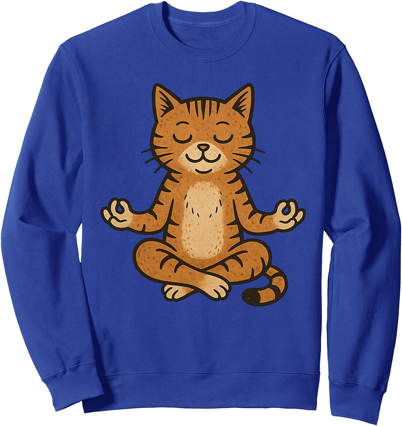 Zen Meditating Cat Crewneck Sweatshirt Cozy Pullover Gift