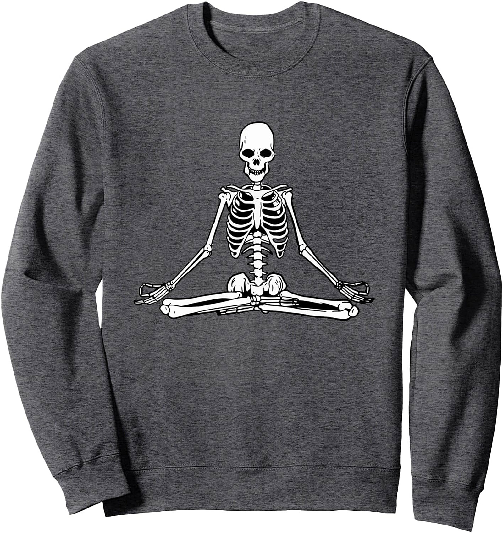 Meditating Skeleton Crewneck Sweatshirt Zen Yoga Pullover