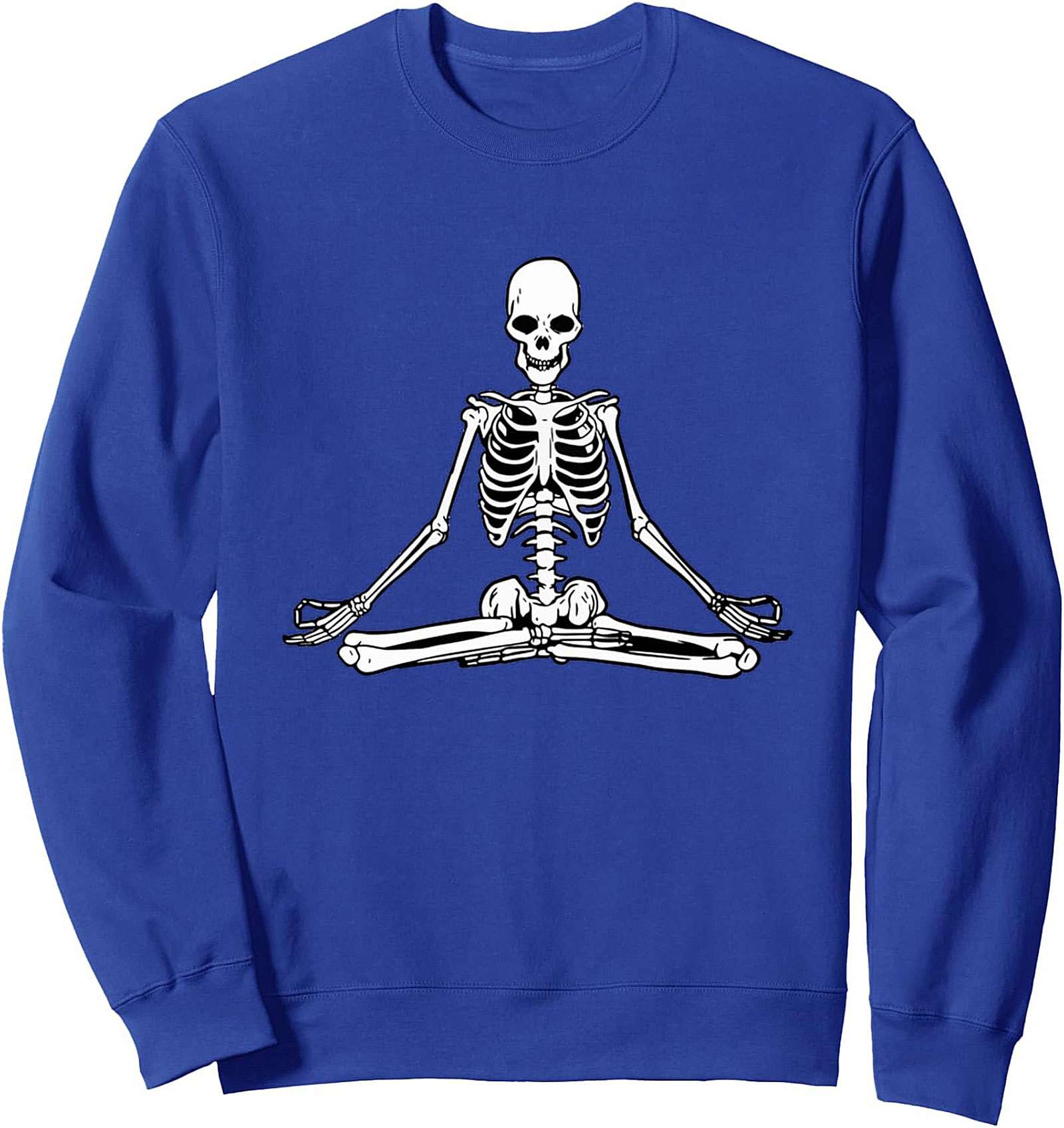 Meditating Skeleton Crewneck Sweatshirt Zen Yoga Pullover