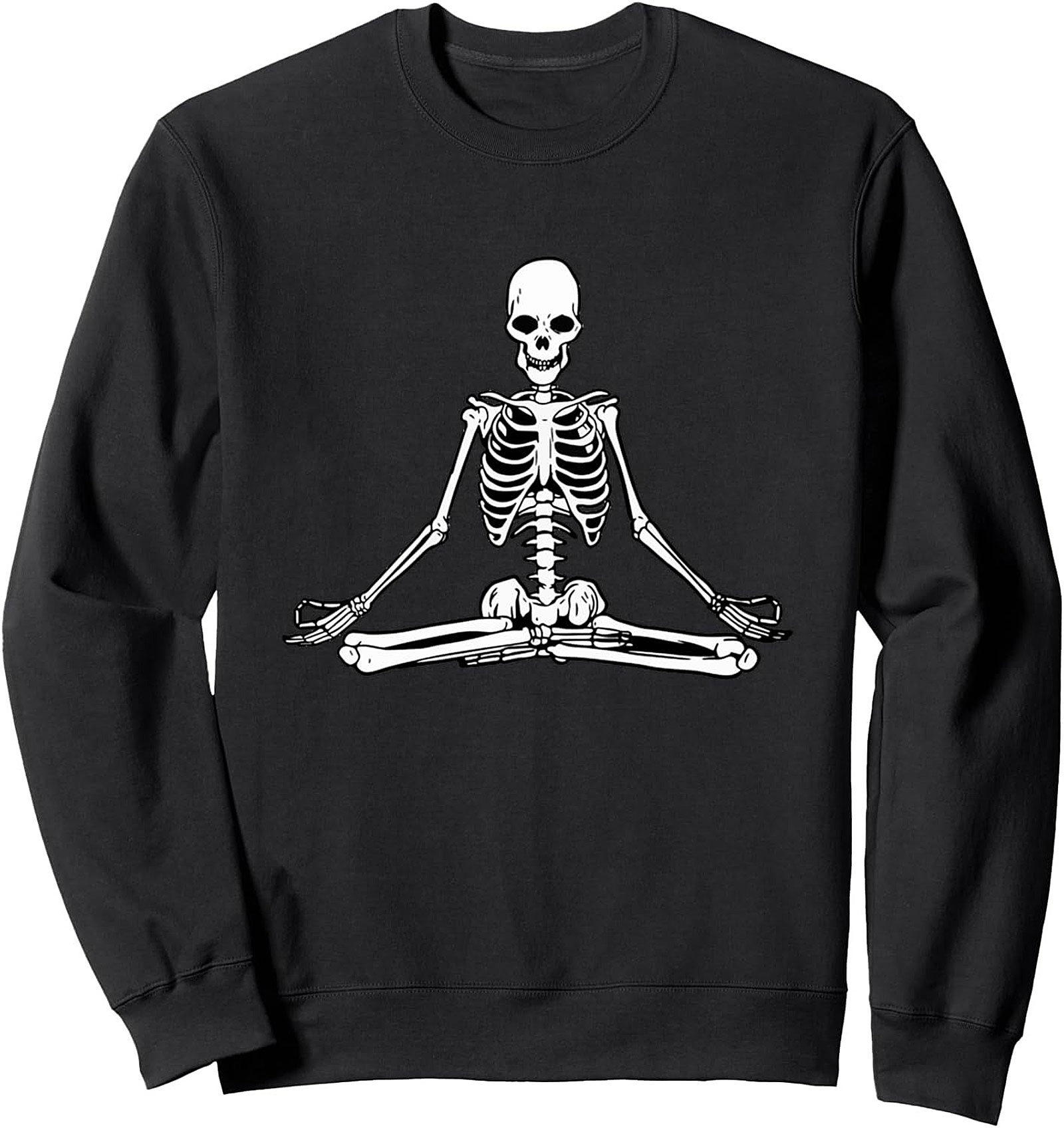 Meditating Skeleton Crewneck Sweatshirt Zen Yoga Pullover