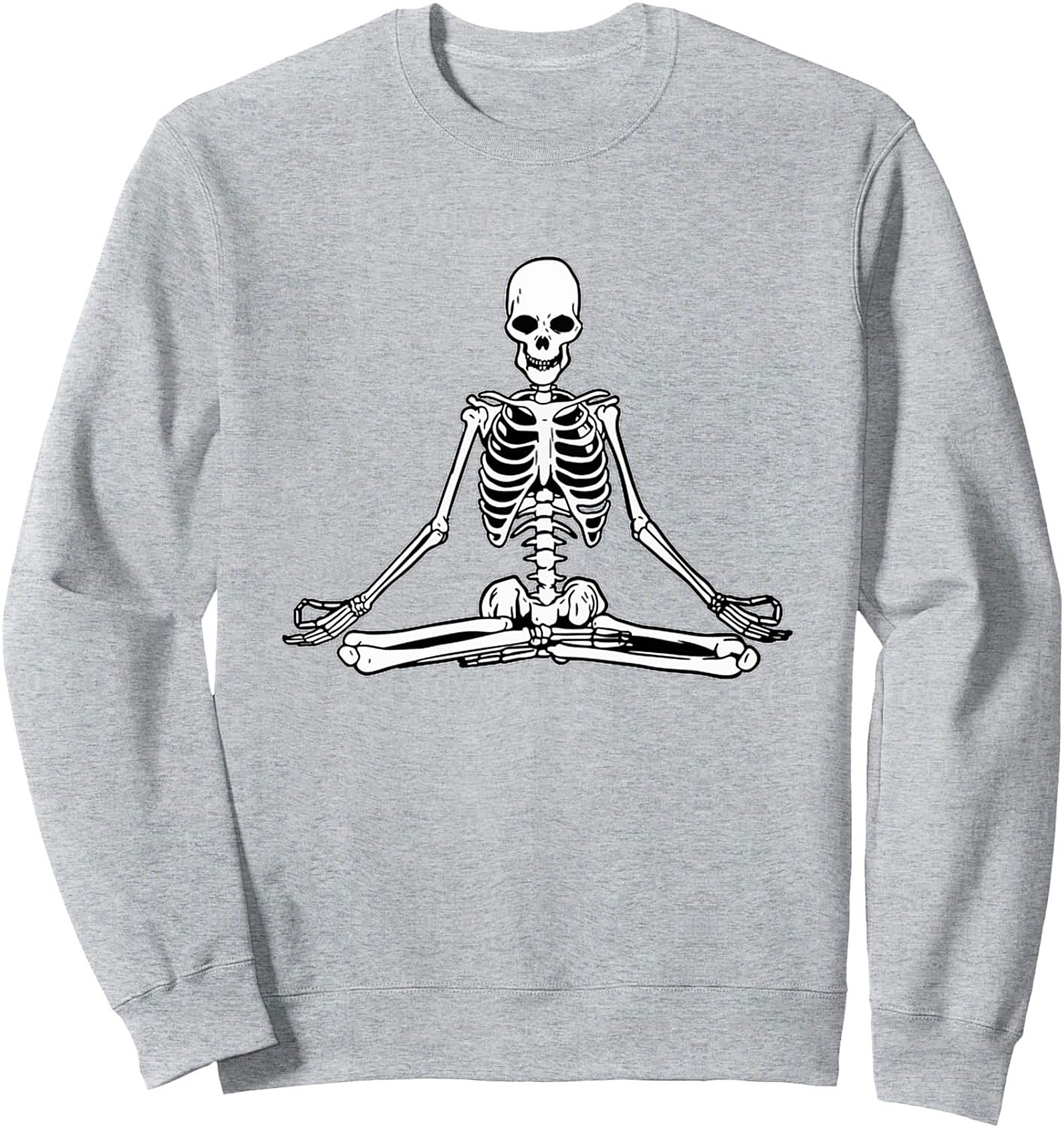 Meditating Skeleton Crewneck Sweatshirt Zen Yoga Pullover