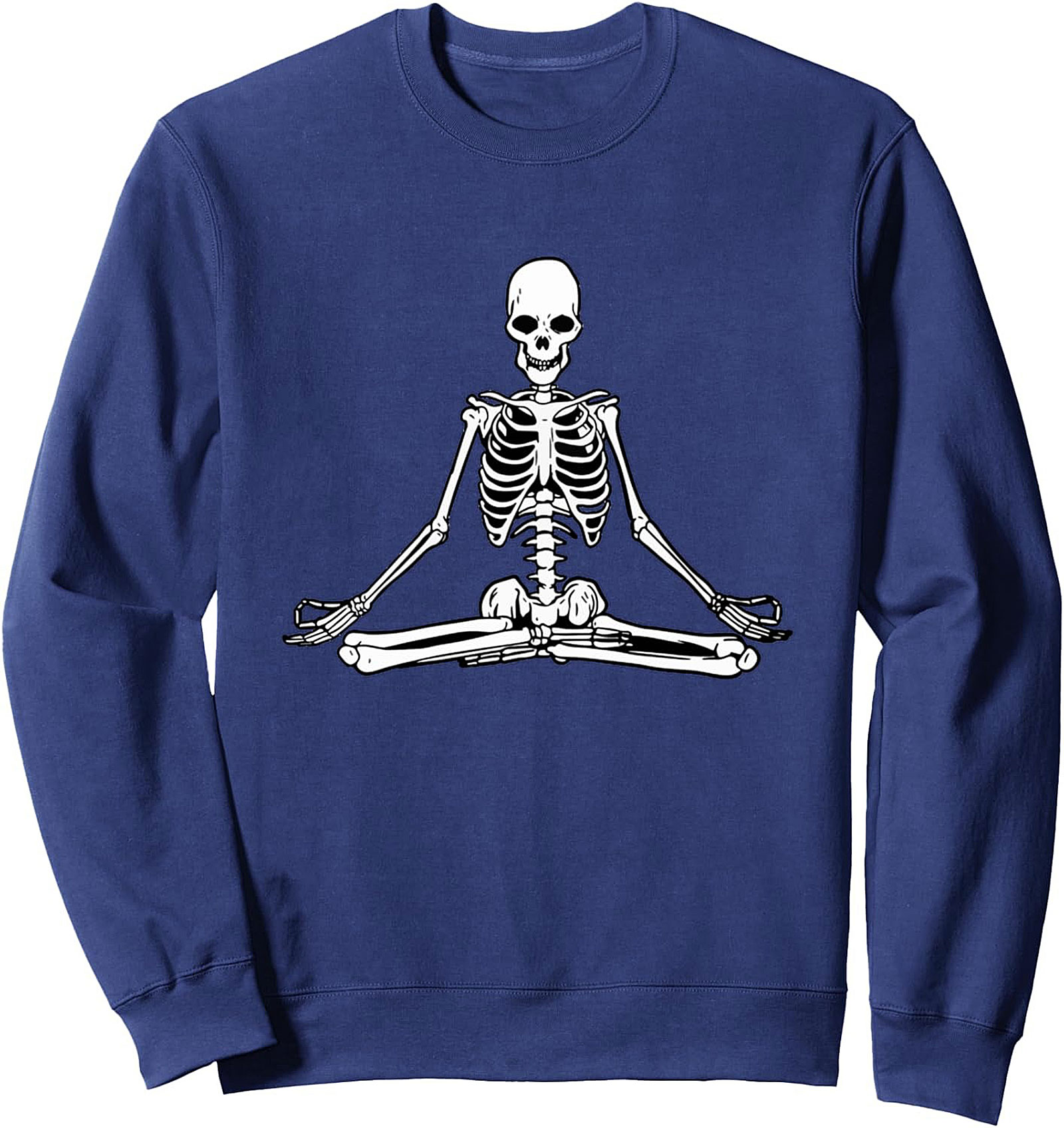 Meditating Skeleton Crewneck Sweatshirt Zen Yoga Pullover