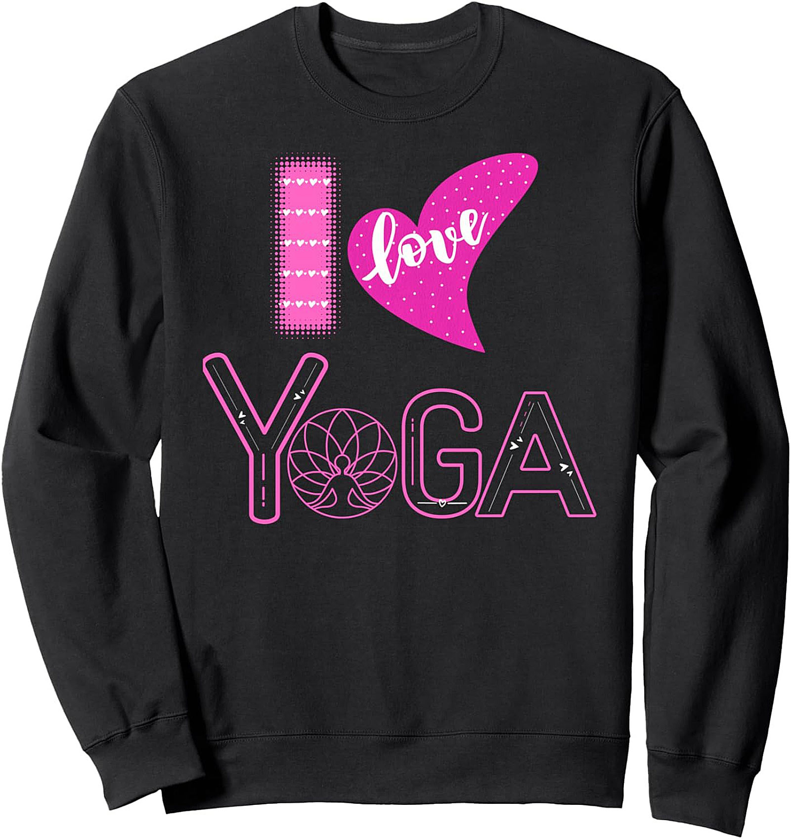 I Love Yoga Graphic Sweatshirt Cozy Crewneck Pullover