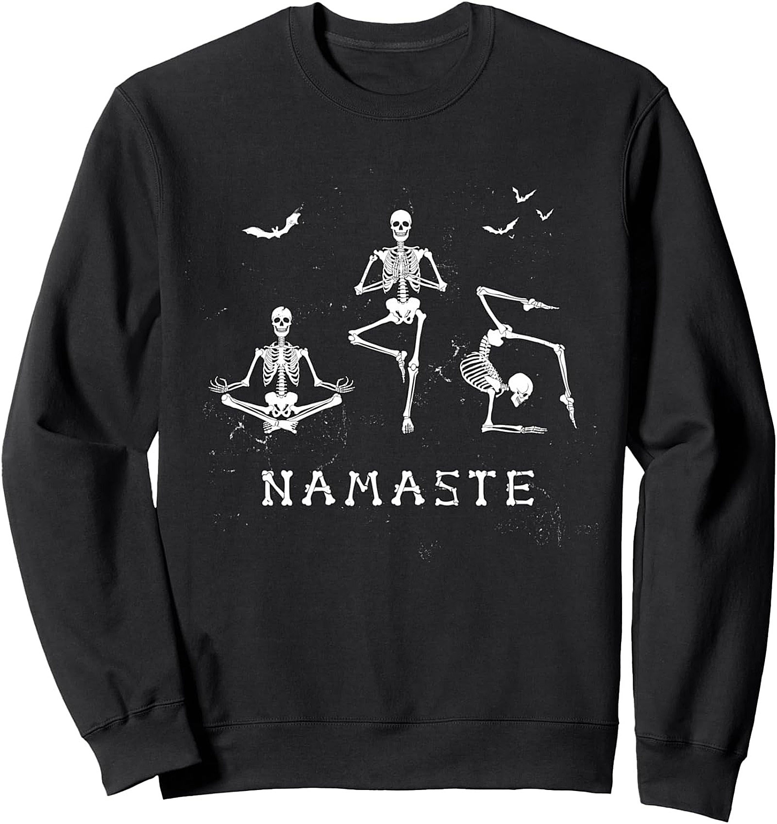 Skeleton Yoga Namaste Crewneck Sweatshirt Spooky Pullover