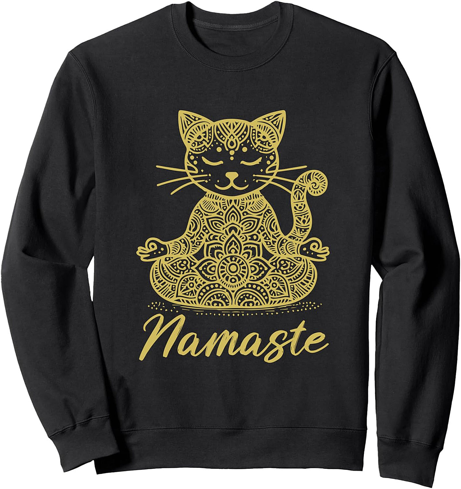 Yoga Cat Crewneck Sweatshirt Zen Namaste Pullover Gift