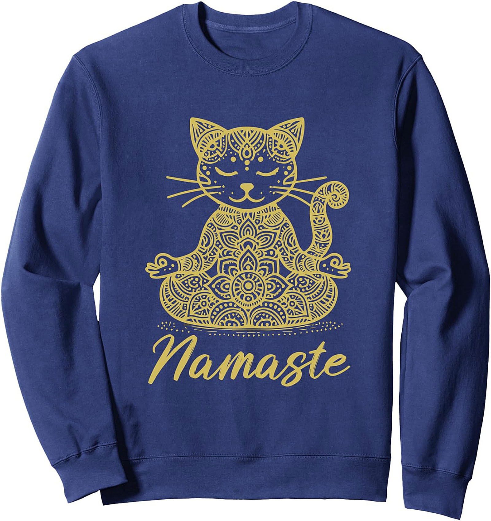 Yoga Cat Crewneck Sweatshirt Zen Namaste Pullover Gift
