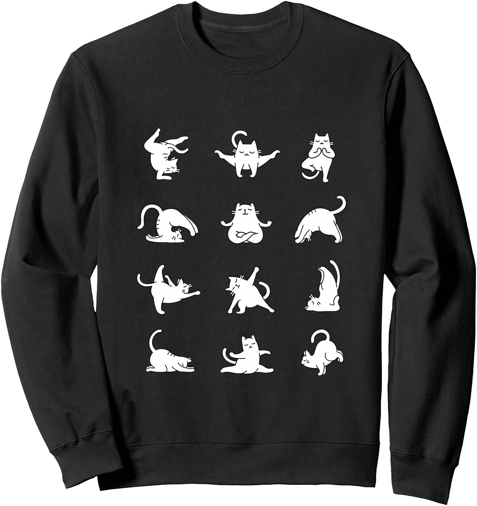 Cat Yoga Sweatshirt Cozy Crewneck Pullover Gift